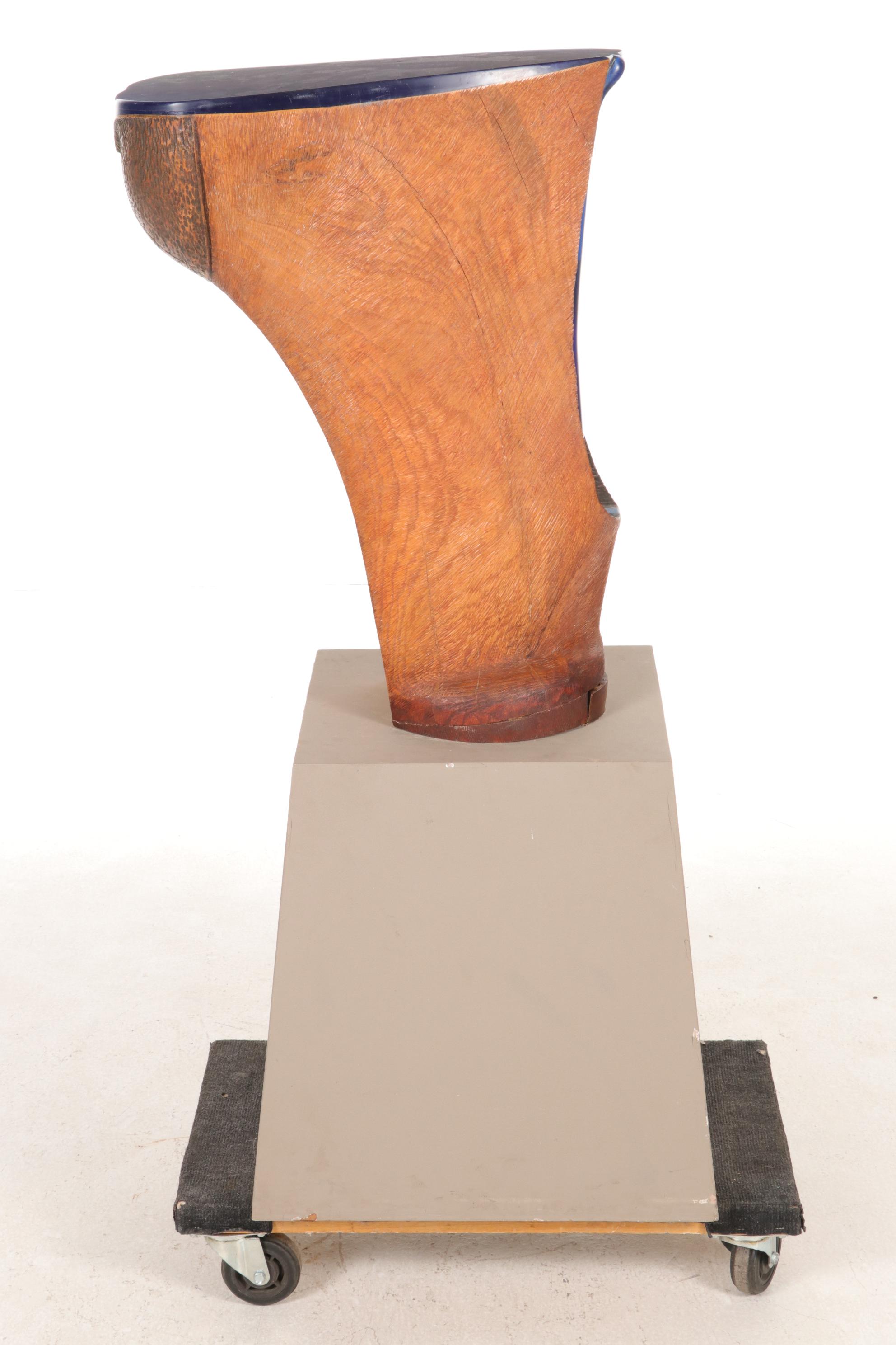 Ken Brown Abstract Carved Wood and Resin Sculpture, 21st Century