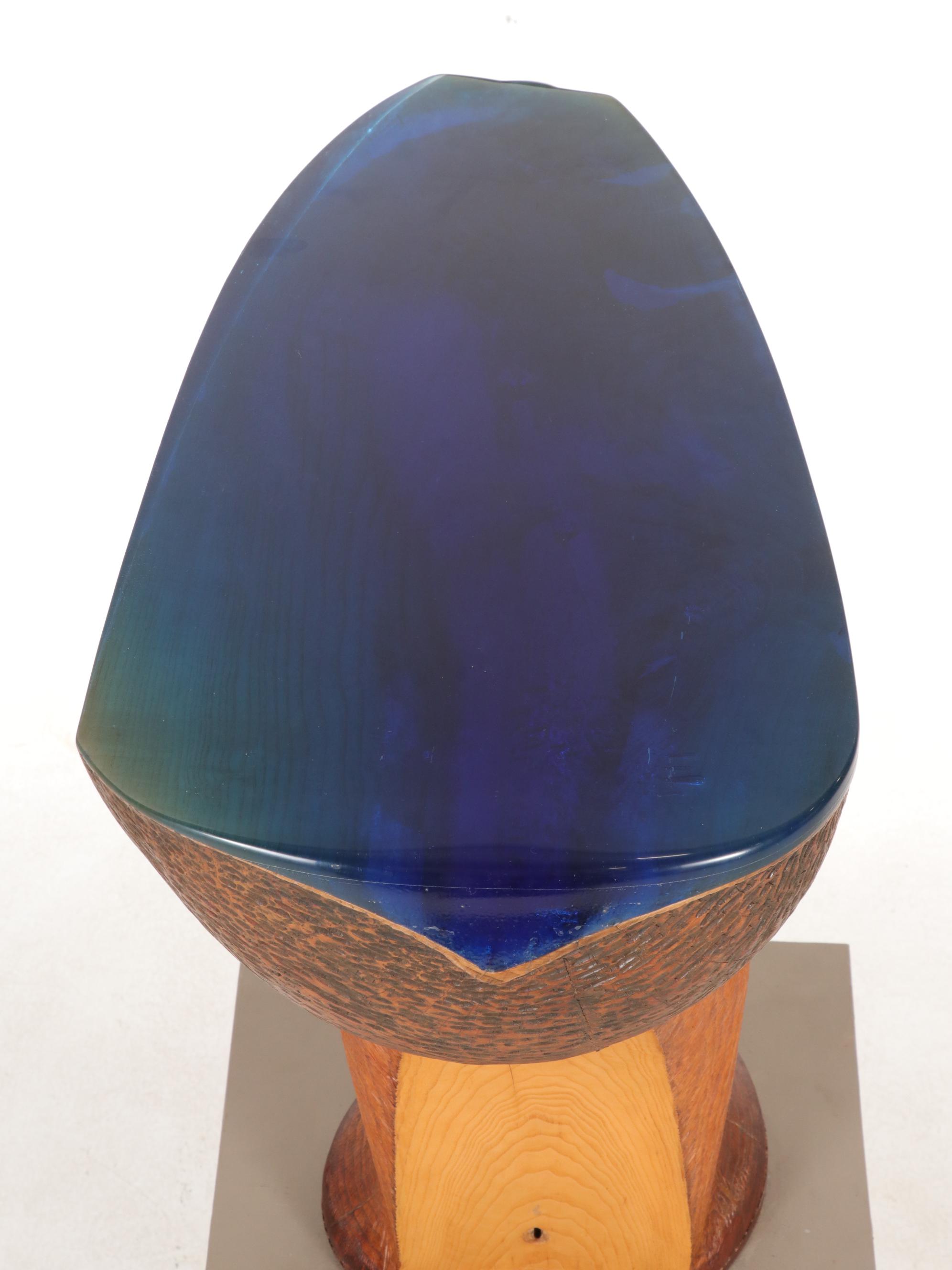 Ken Brown Abstract Carved Wood and Resin Sculpture, 21st Century