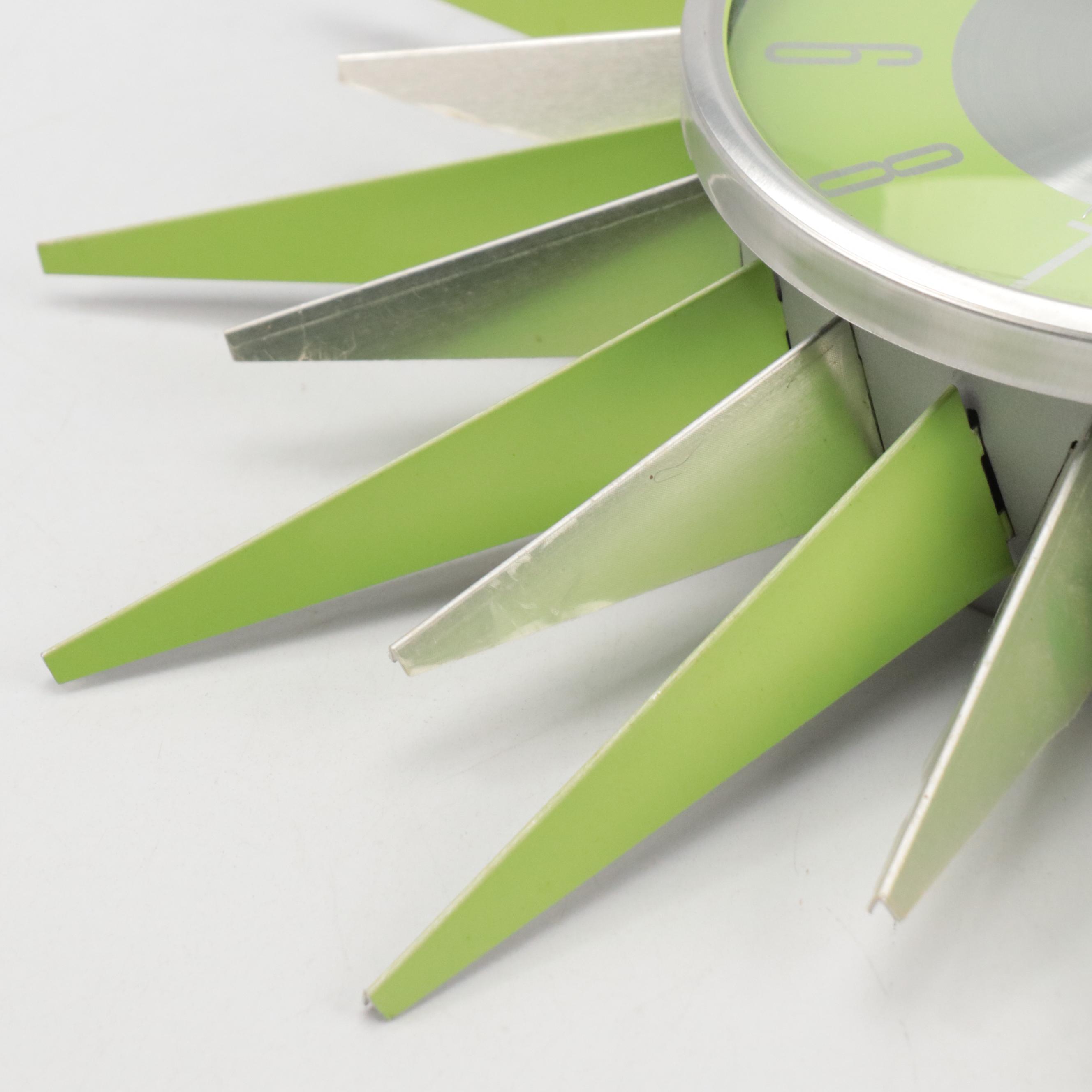 Kirch Mid Century Modern Style Avocado Green Wall Clock