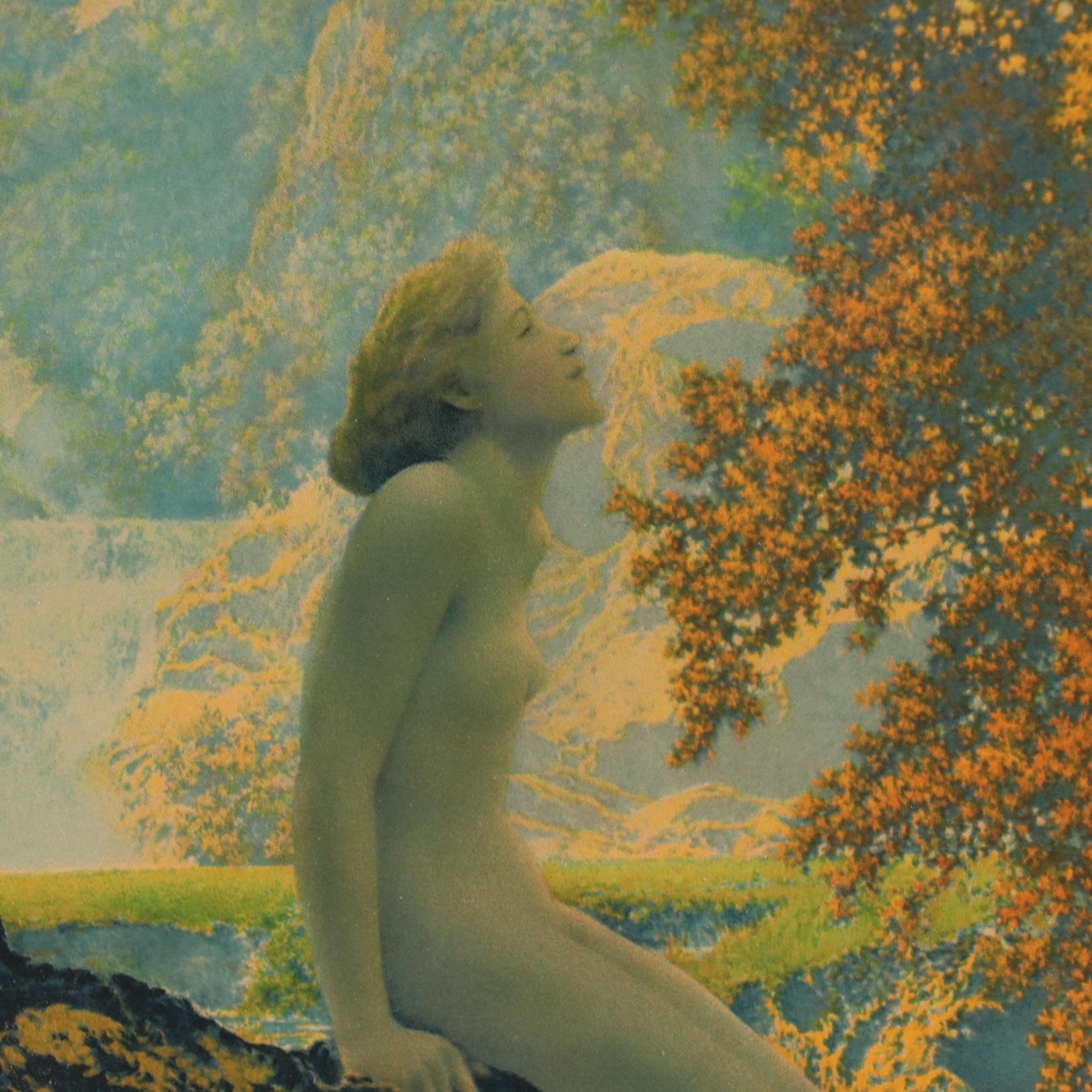 Chromolithograph After Maxfield Parrish "Dreaming," Circa 1930