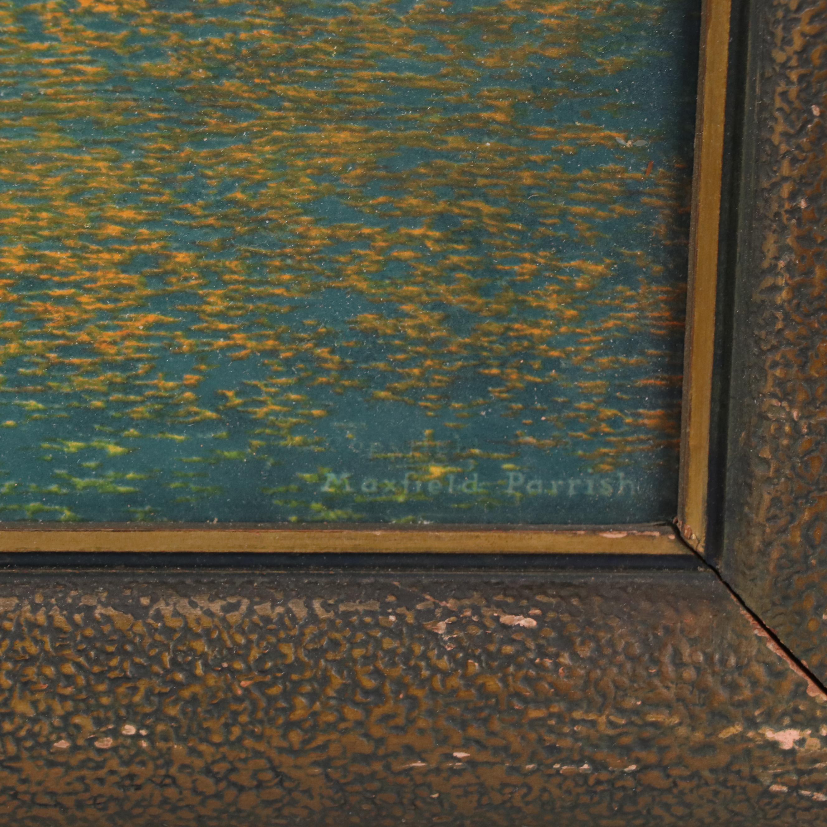 Chromolithograph After Maxfield Parrish "Dreaming," Circa 1930