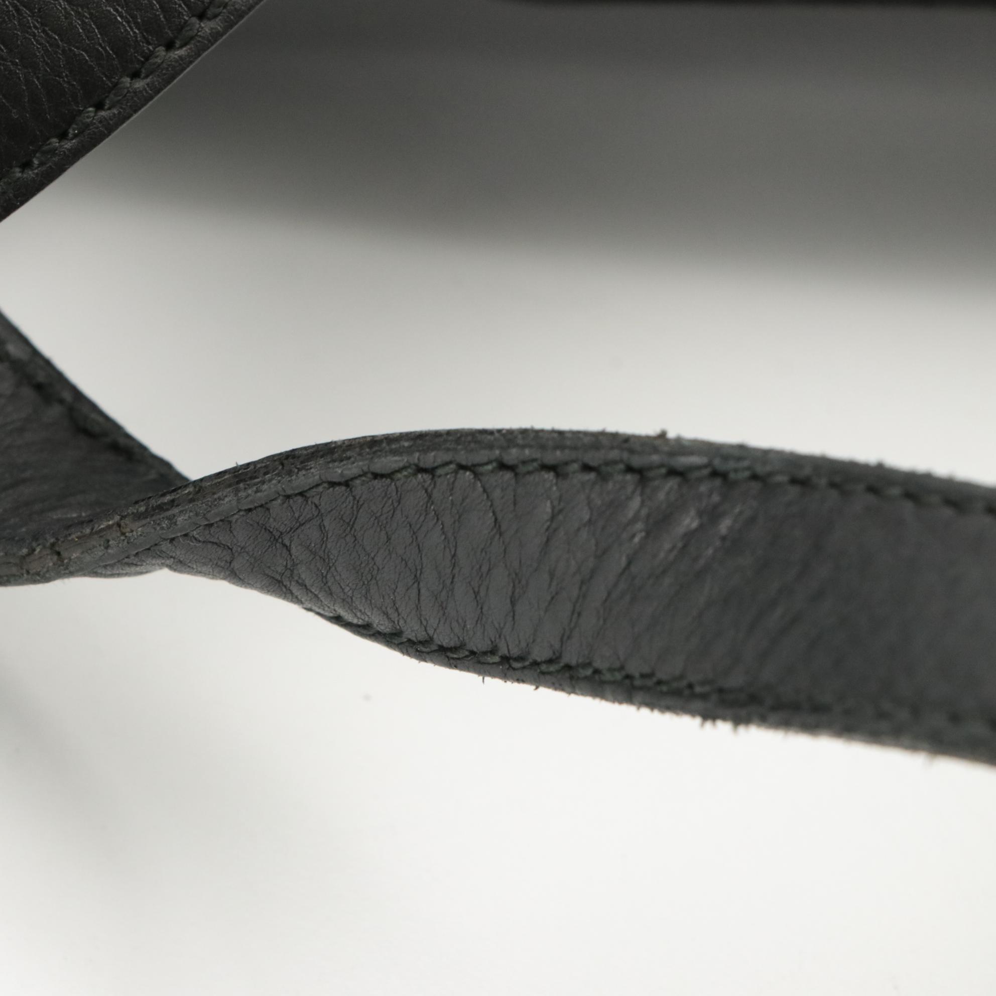 Gucci Icon Bit Large Two-Way Pleated Boston Bag in Black Grained Leather