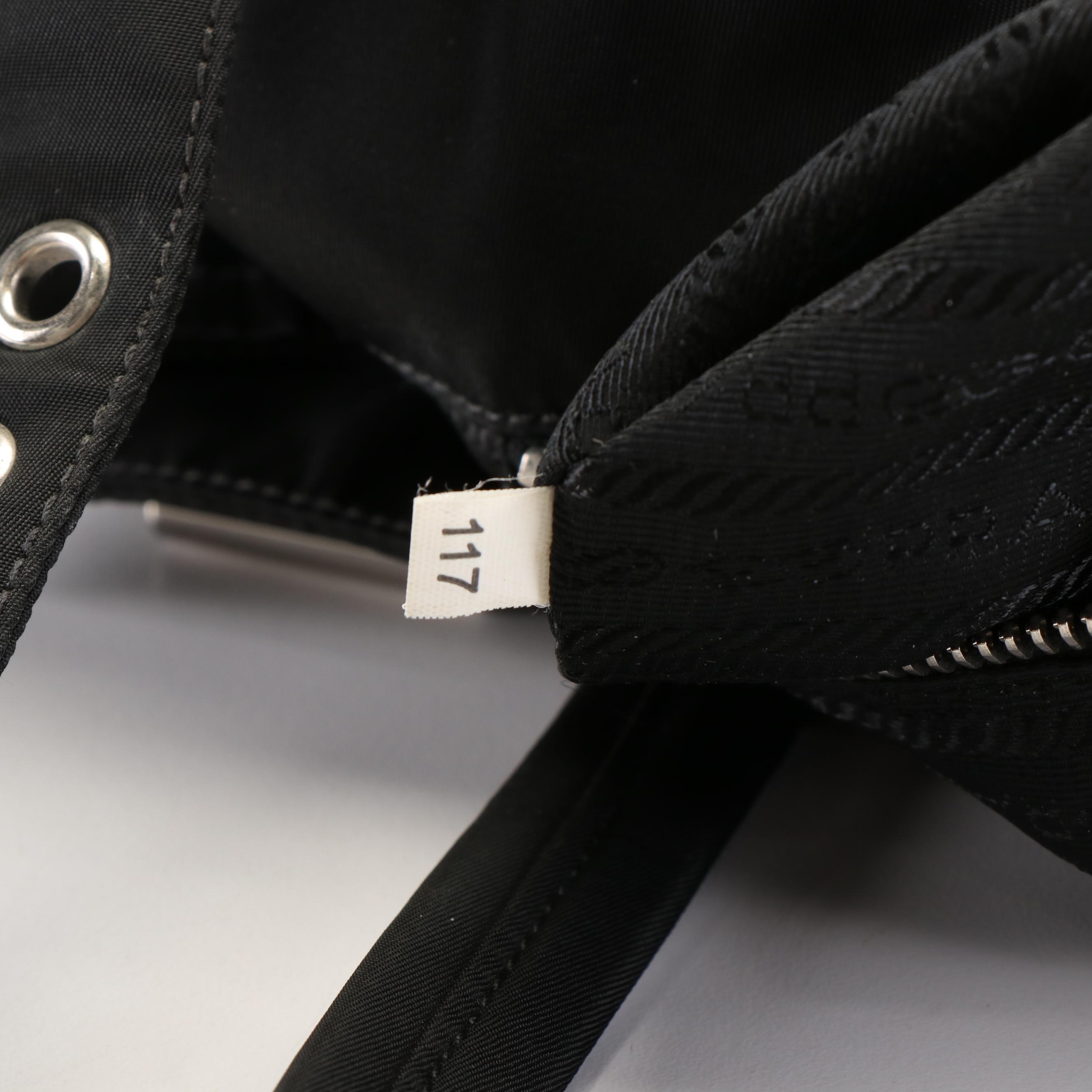 Prada Expandable Buckle Tote in Black Tessuto Nylon