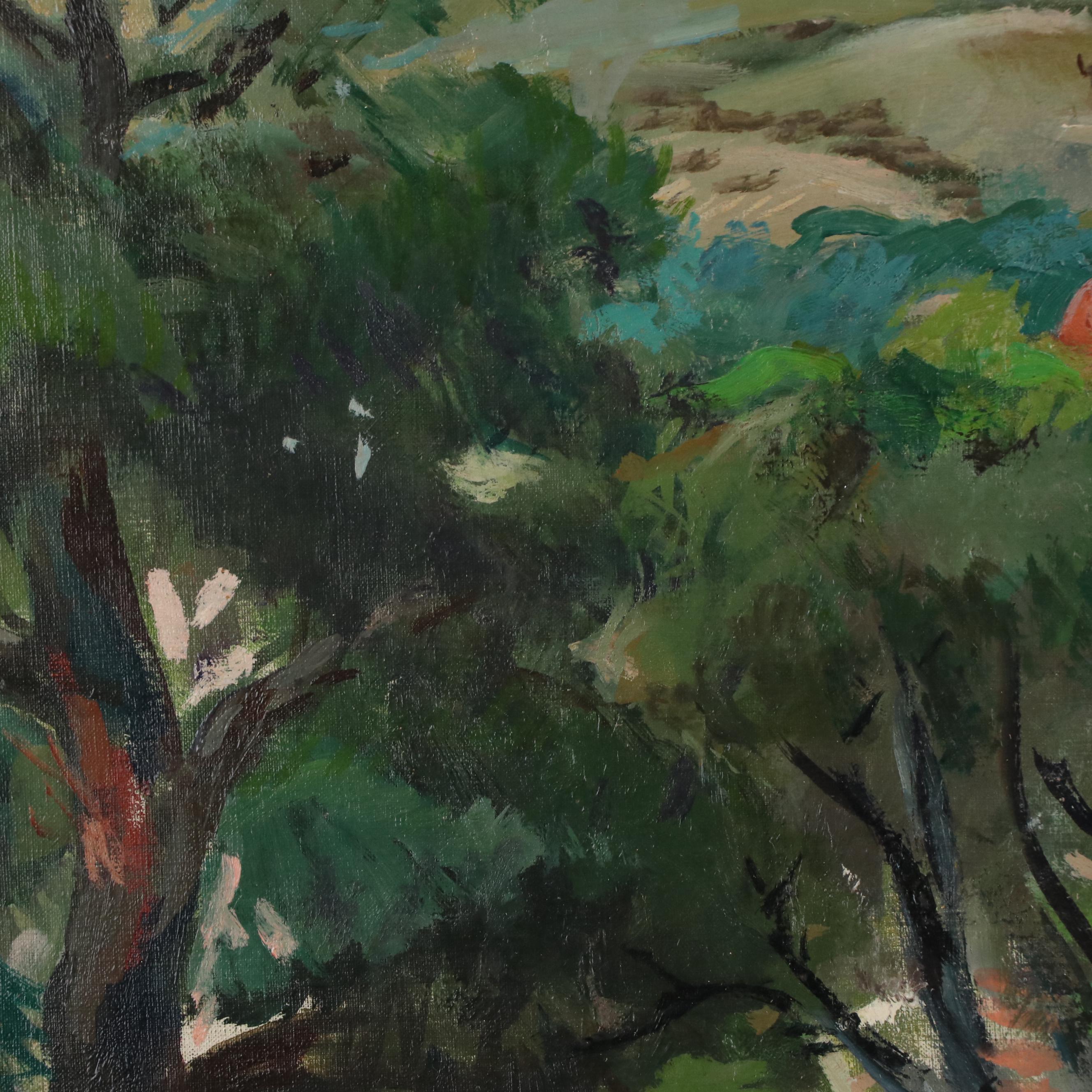 Cityscape Oil Painting "Jerusalem Church Israel," 1900