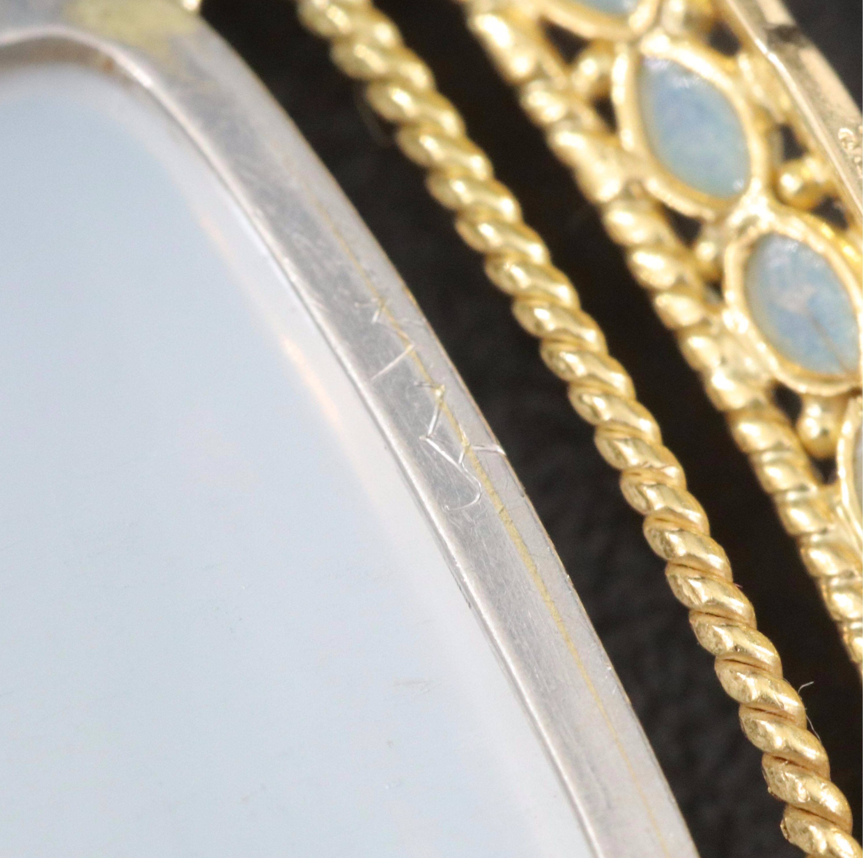 Louis Comfort Tiffany 18K Moonstone and Plique-à-jour Enamel Pendant Necklace