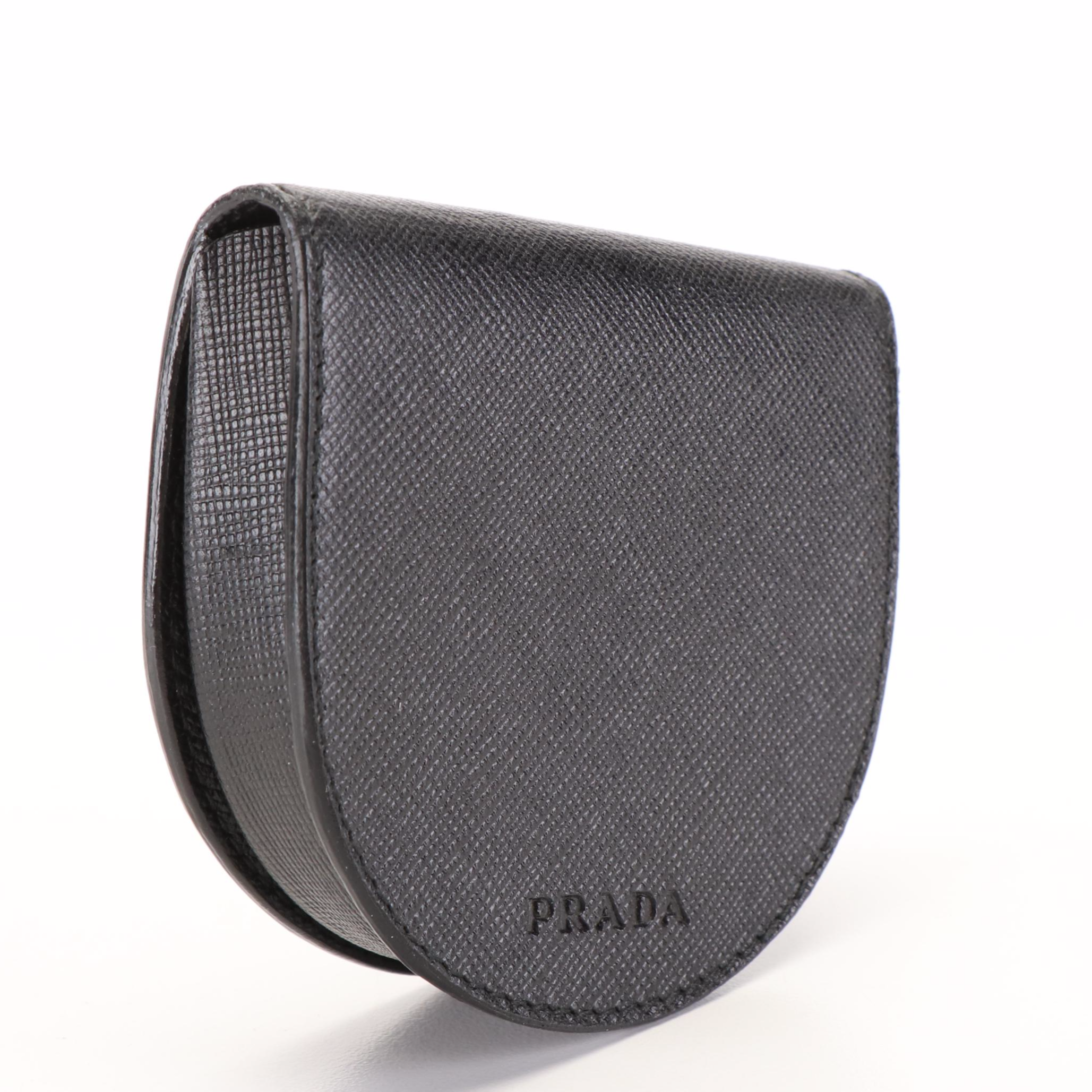 Prada Coin Wallet in Black Saffiano Leather