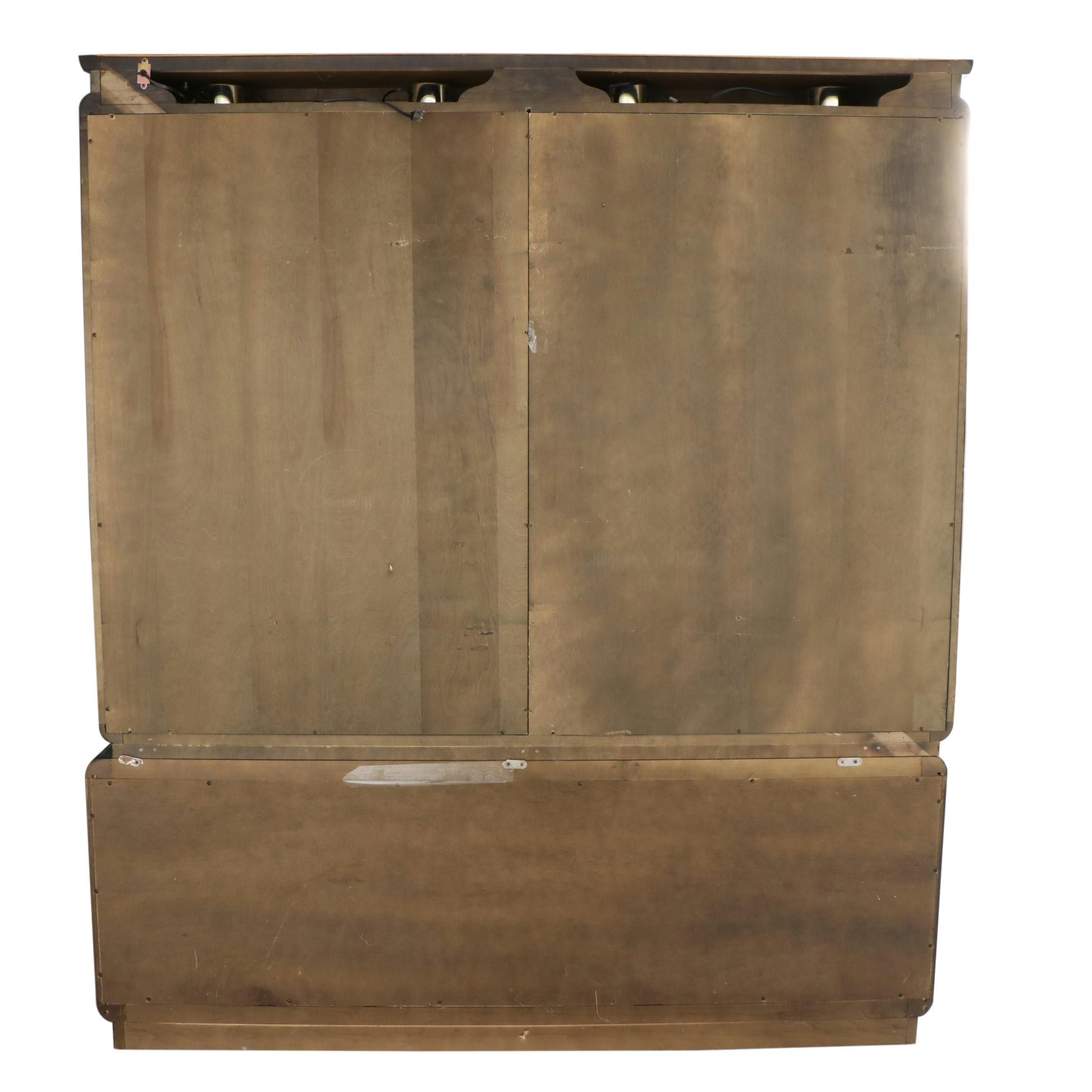 Century Furniture Chinese Style Elm and Parcel-Ebonized China Cabinet