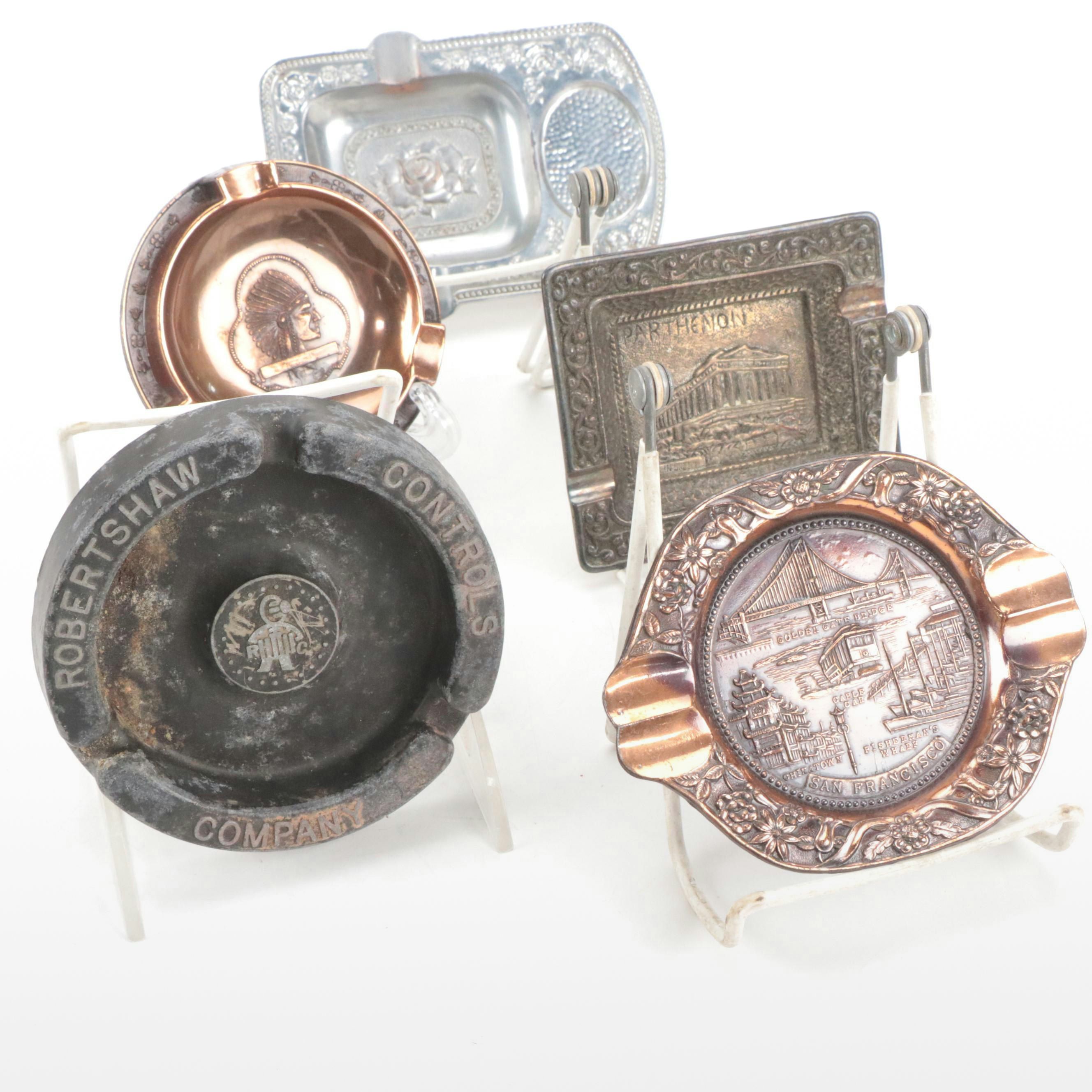 Diecast Metal Souvenir and Commemorative Ashtrays