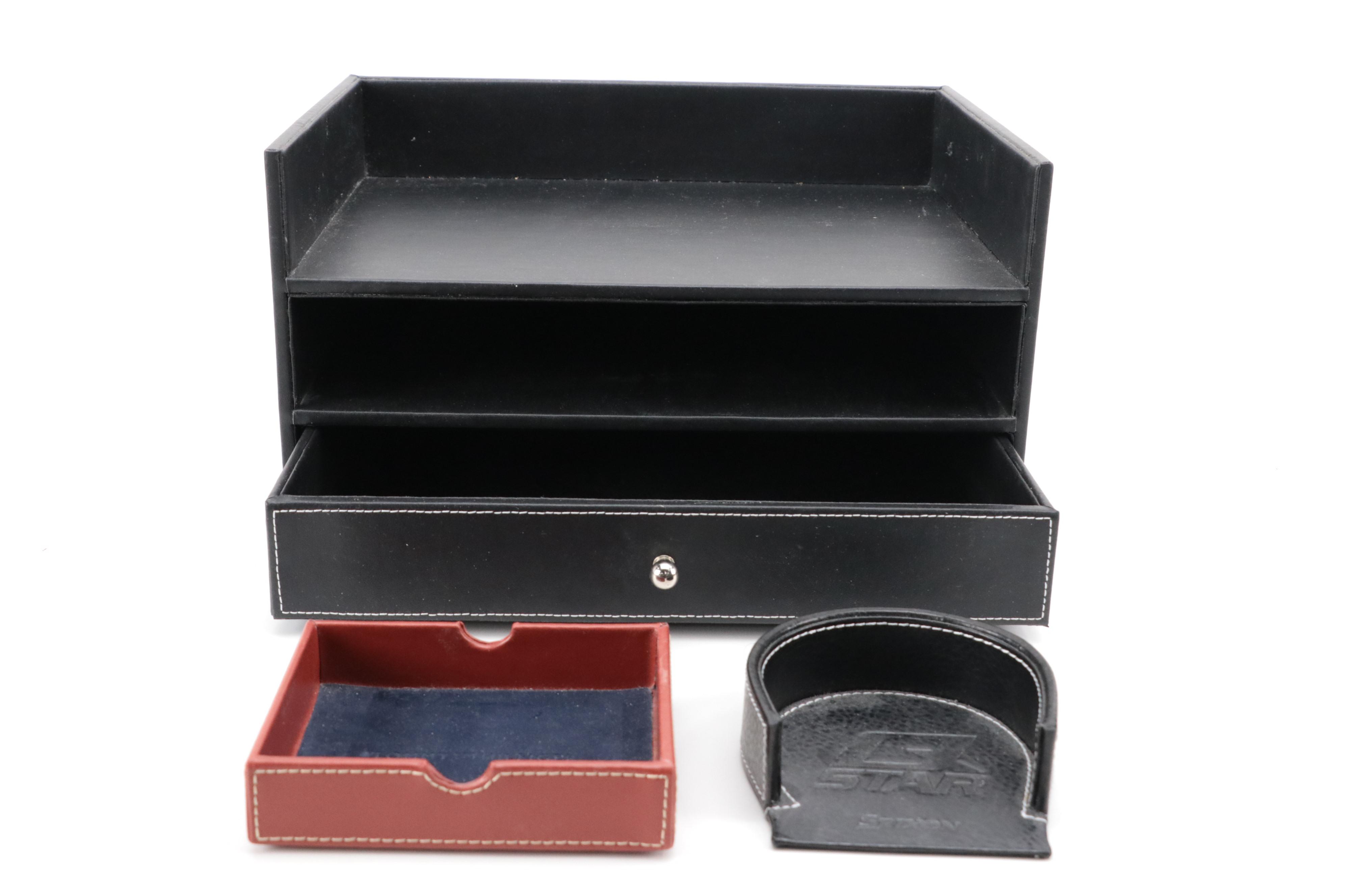 Franklin Mint Diecast 2005 Corvette Model with T.J Maxx Desk Organizer and More