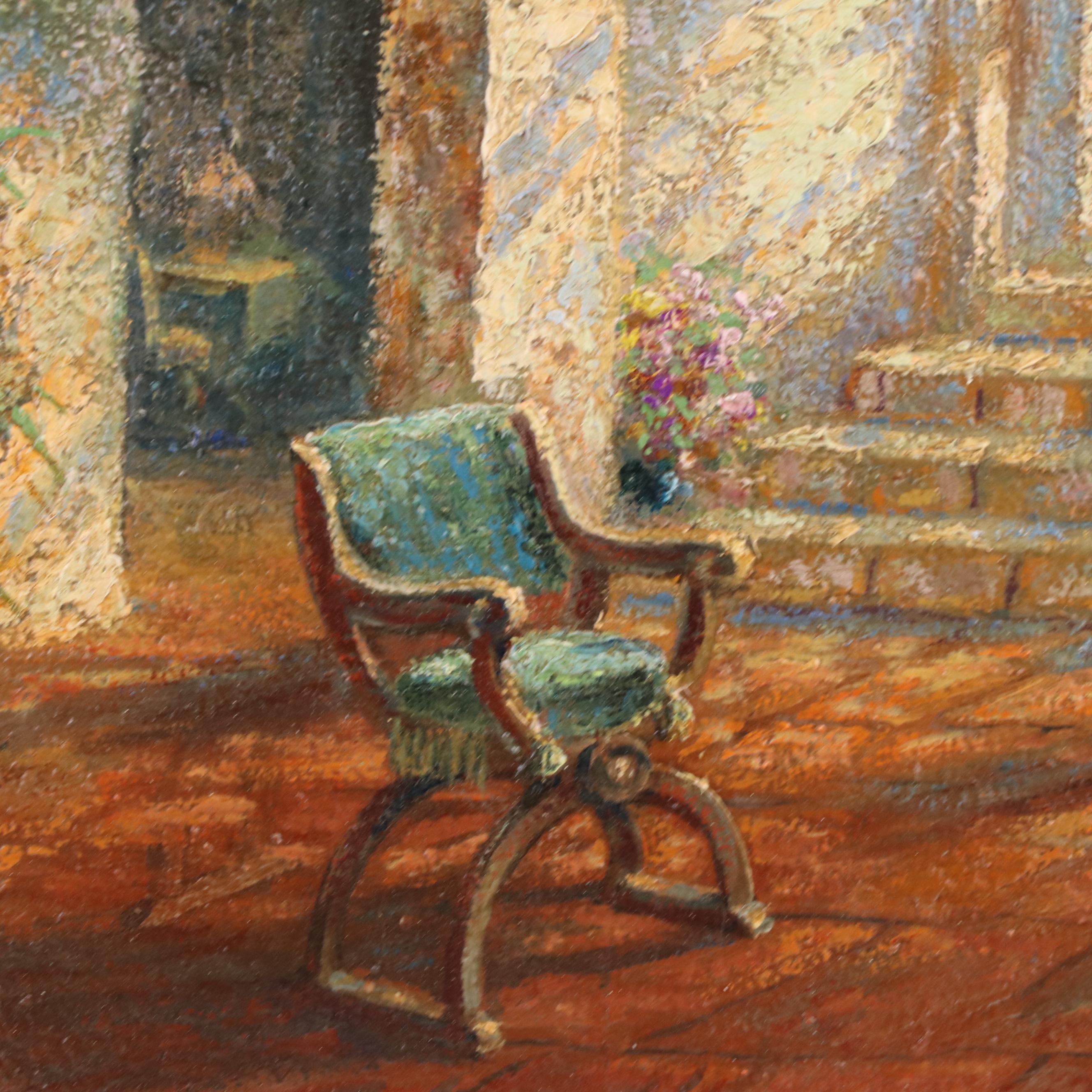 Landscape Oil Painting of Garden Scene