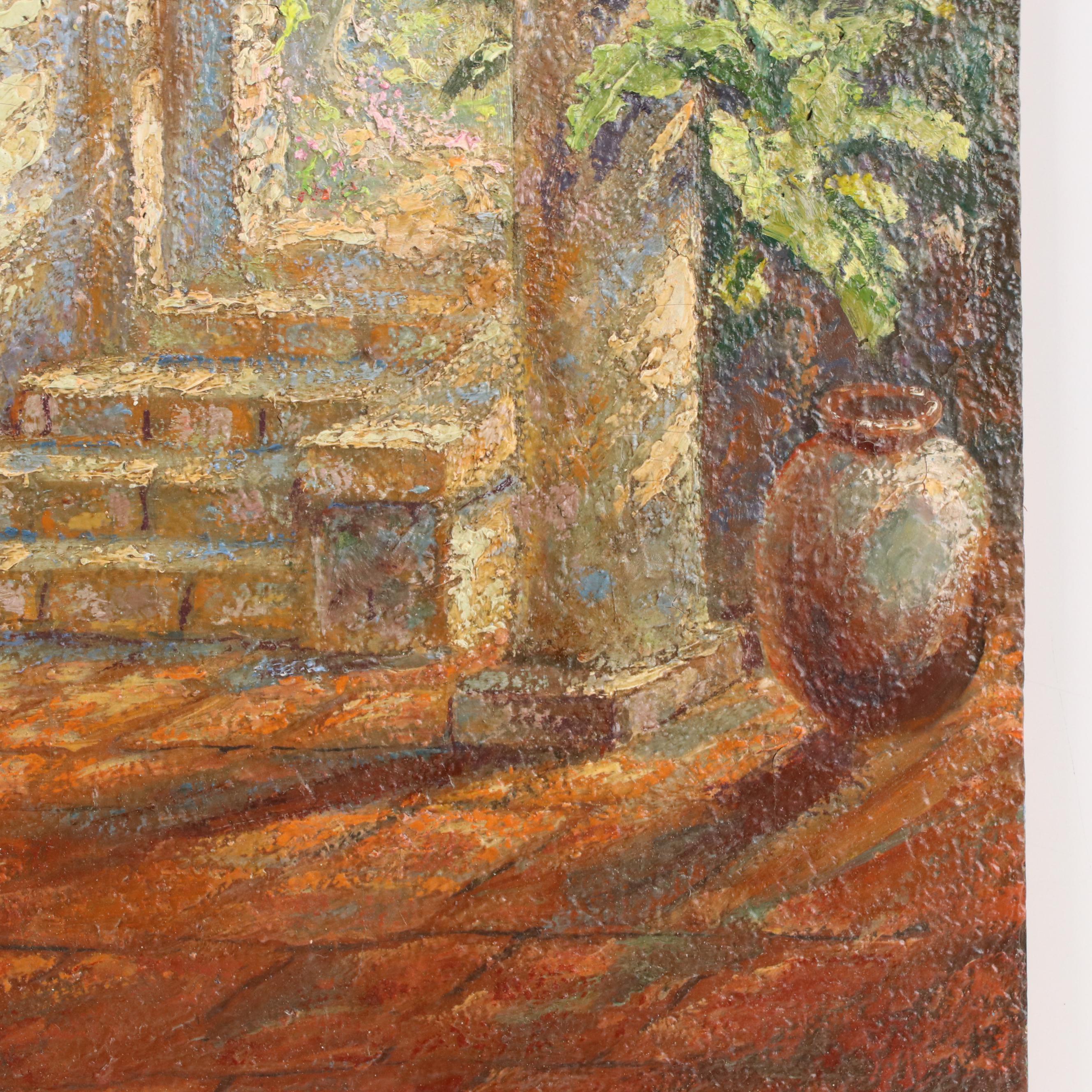 Landscape Oil Painting of Garden Scene