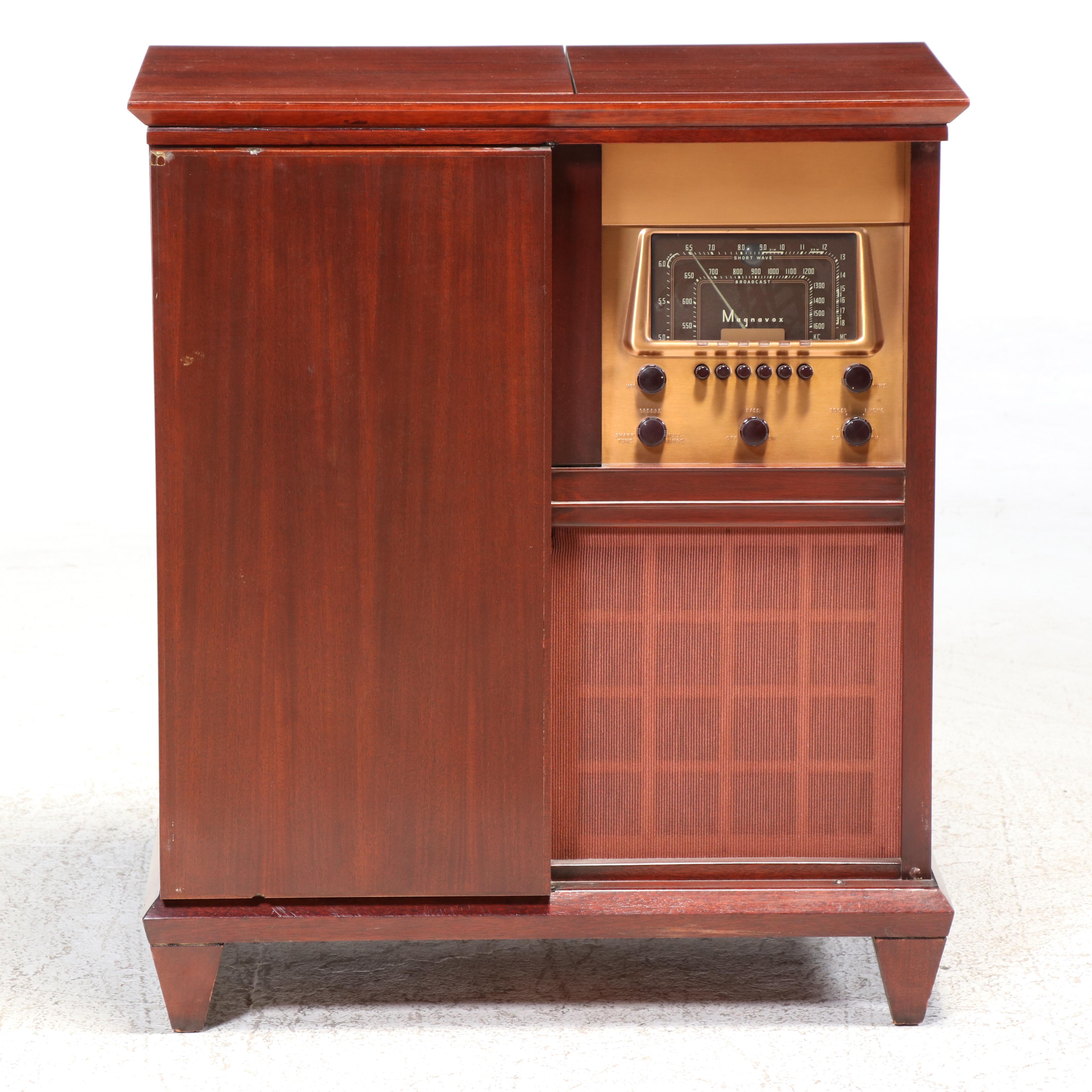 Magnavox Contemporary Mahogany Stereo Cabinet
