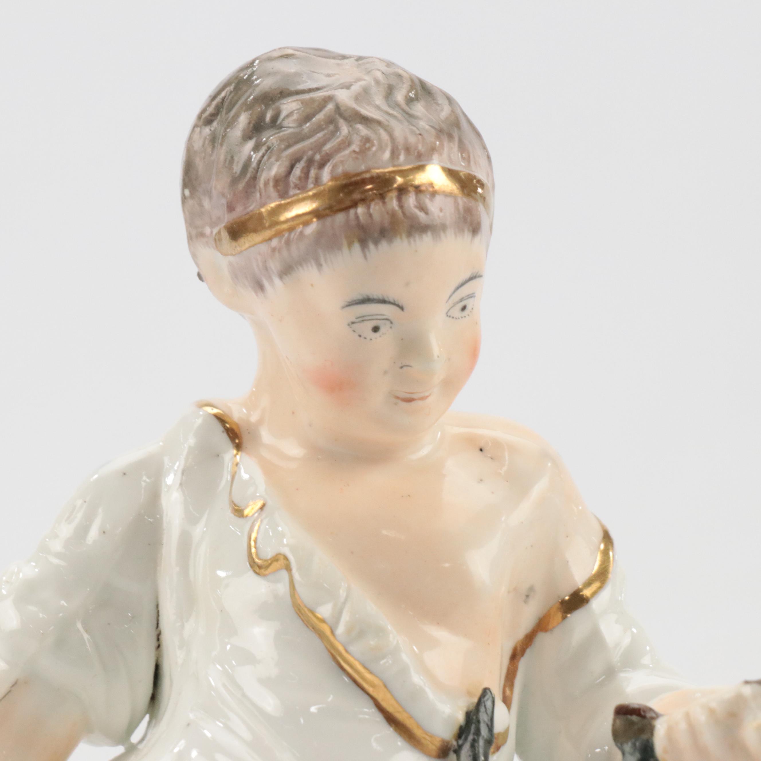 English Dudson Style Staffordshire Allegorical Fall and Spring Figurines