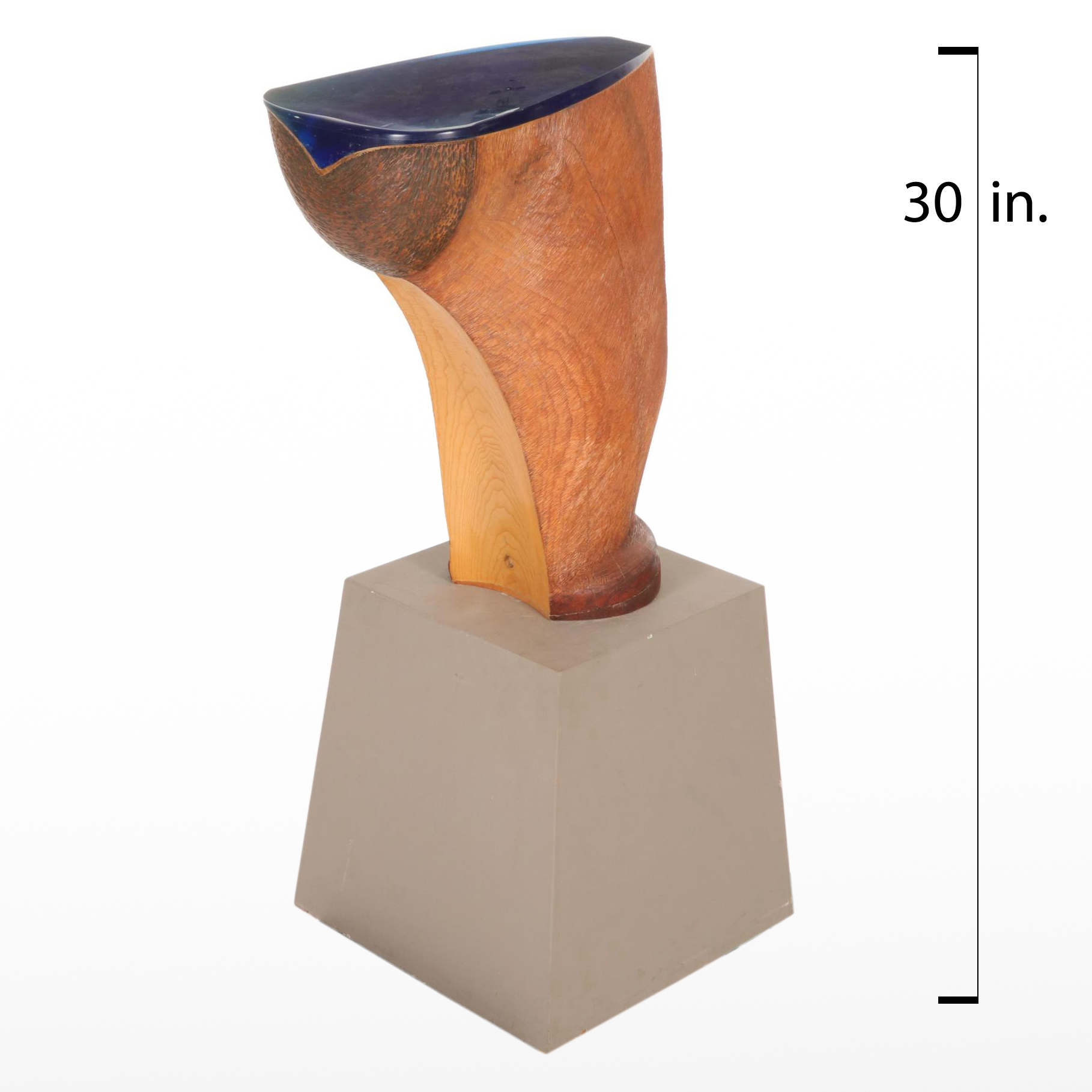 Ken Brown Abstract Carved Wood and Resin Sculpture, 21st Century