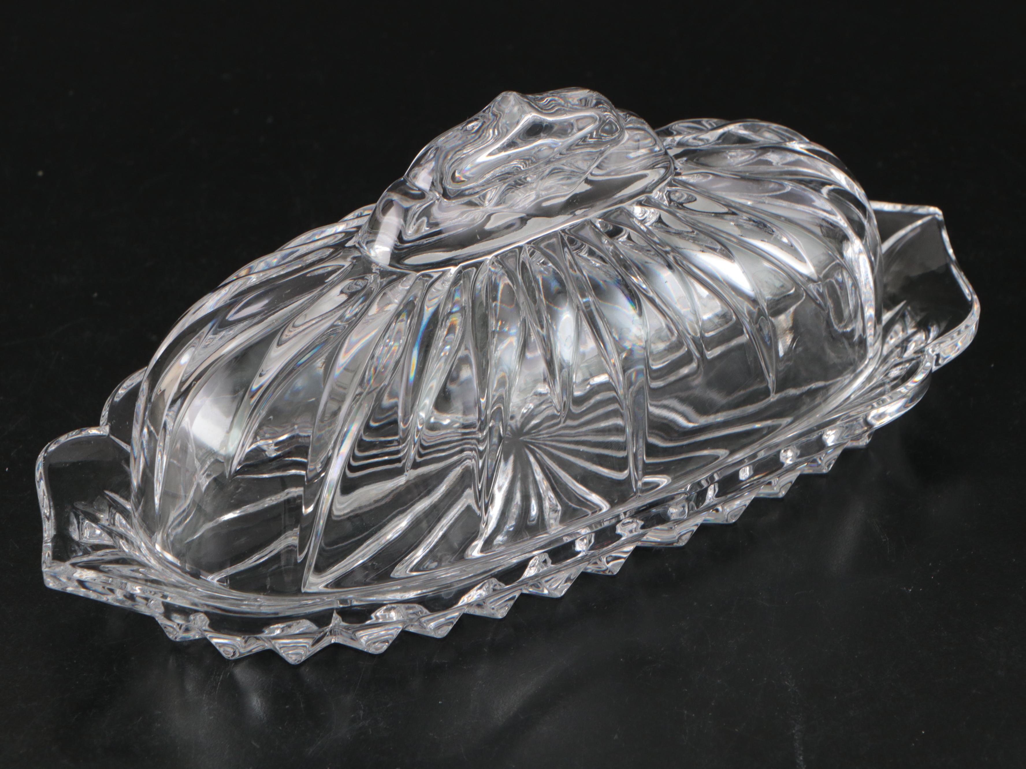 Gorham "Lotus" Butter Dish with Waterford "Lismore" Biscuit Barrel and More
