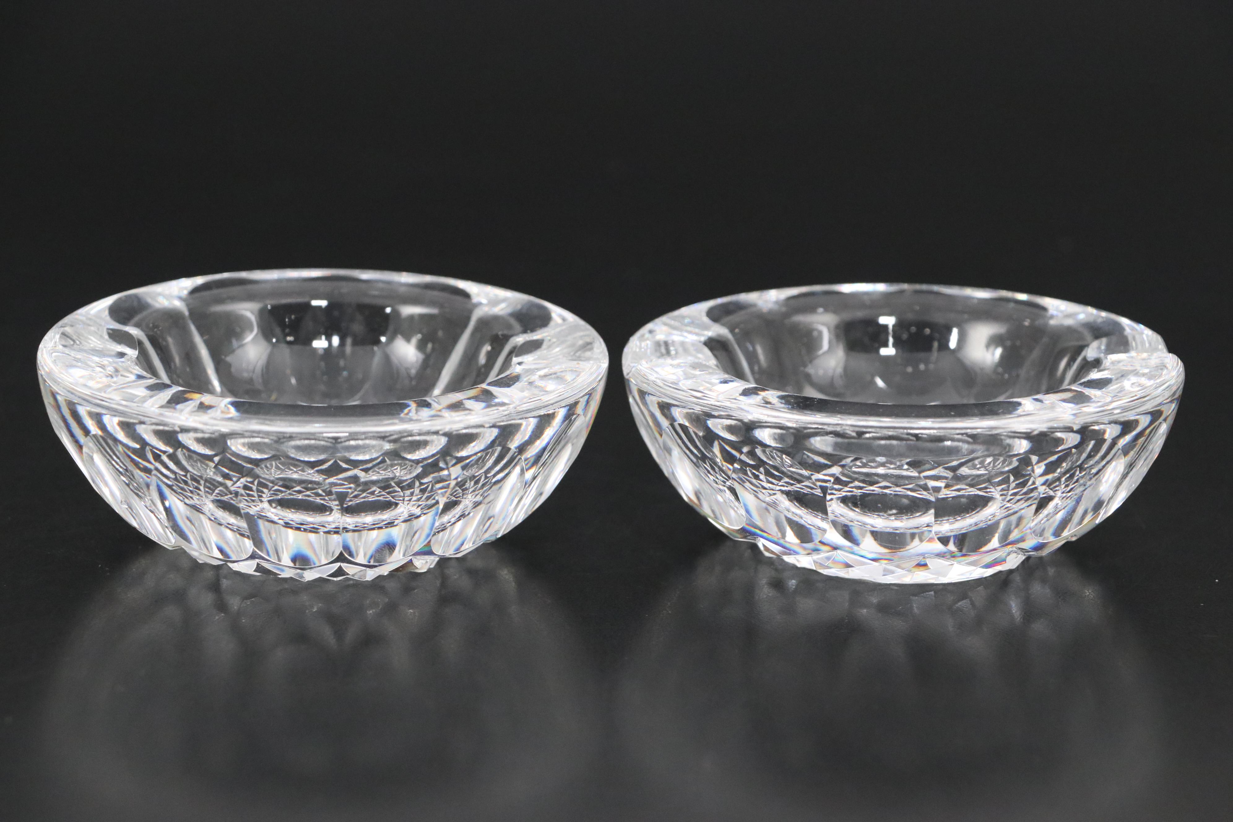 Waterford Crystal Ashtrays, Gorham Crystal Apple Box with Perfume Bottle & Bowl