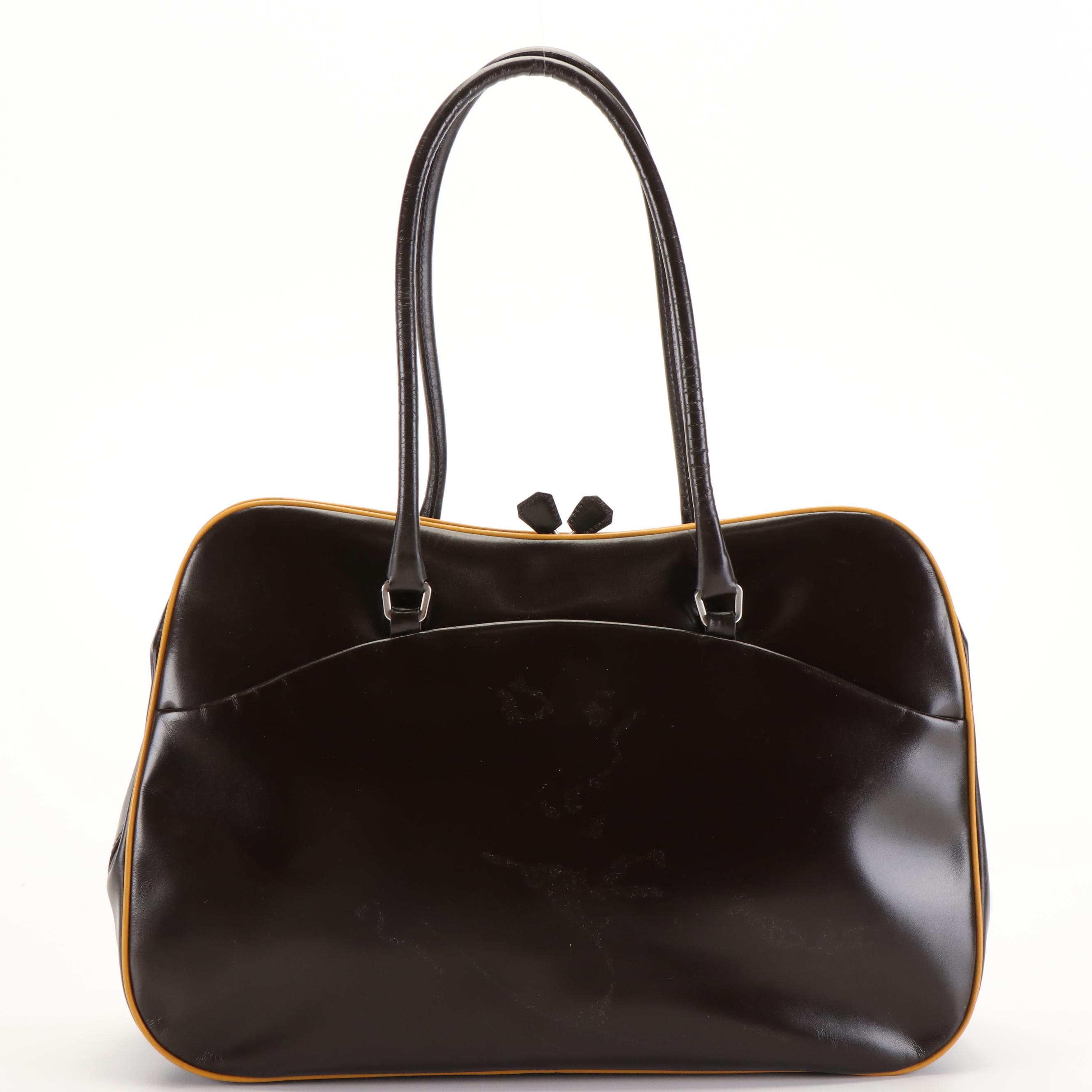 Prada Frame Bag in Brown Vitello Leather