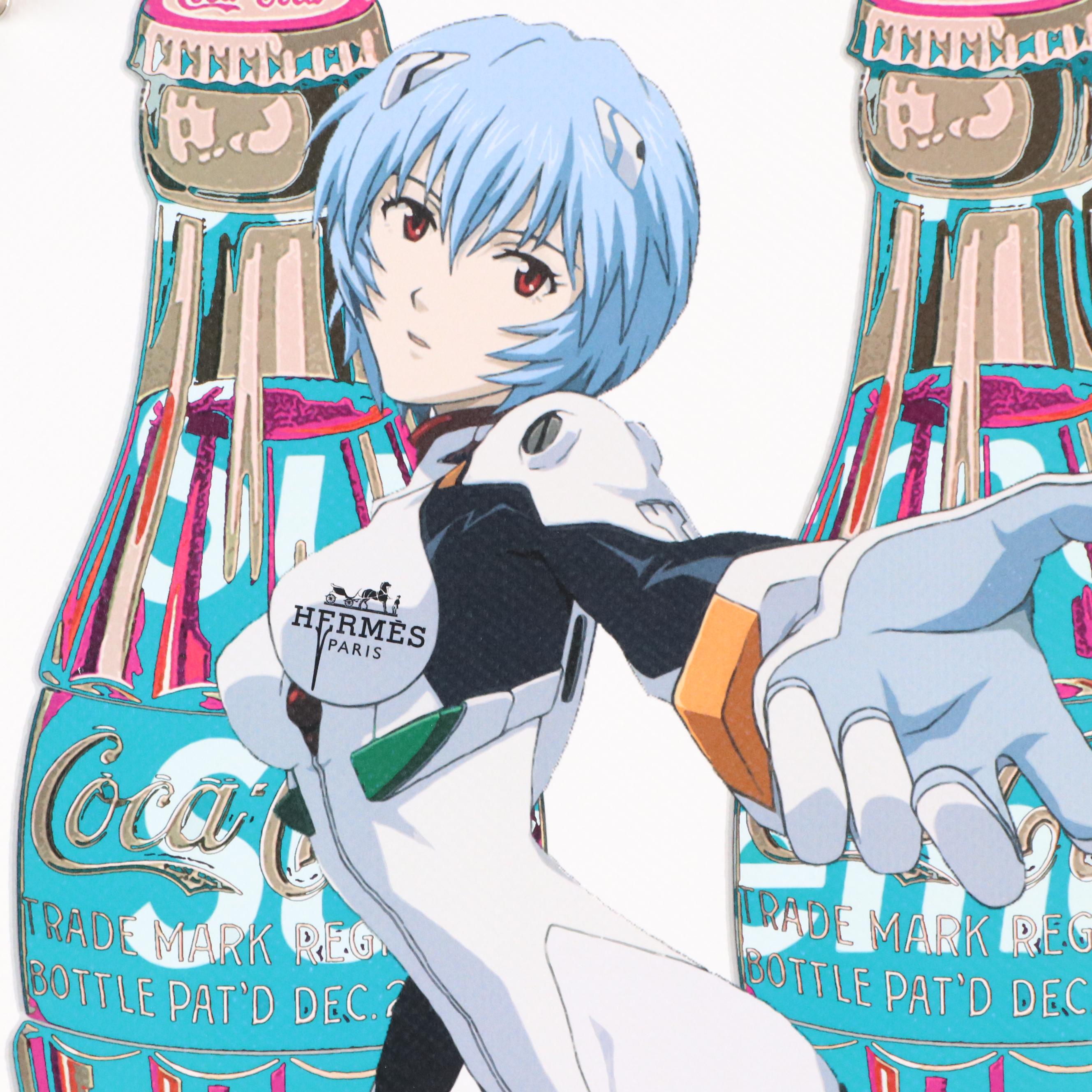 Death NYC Pop Art Graphic Print of Rei Ayanami x Coke, 2020