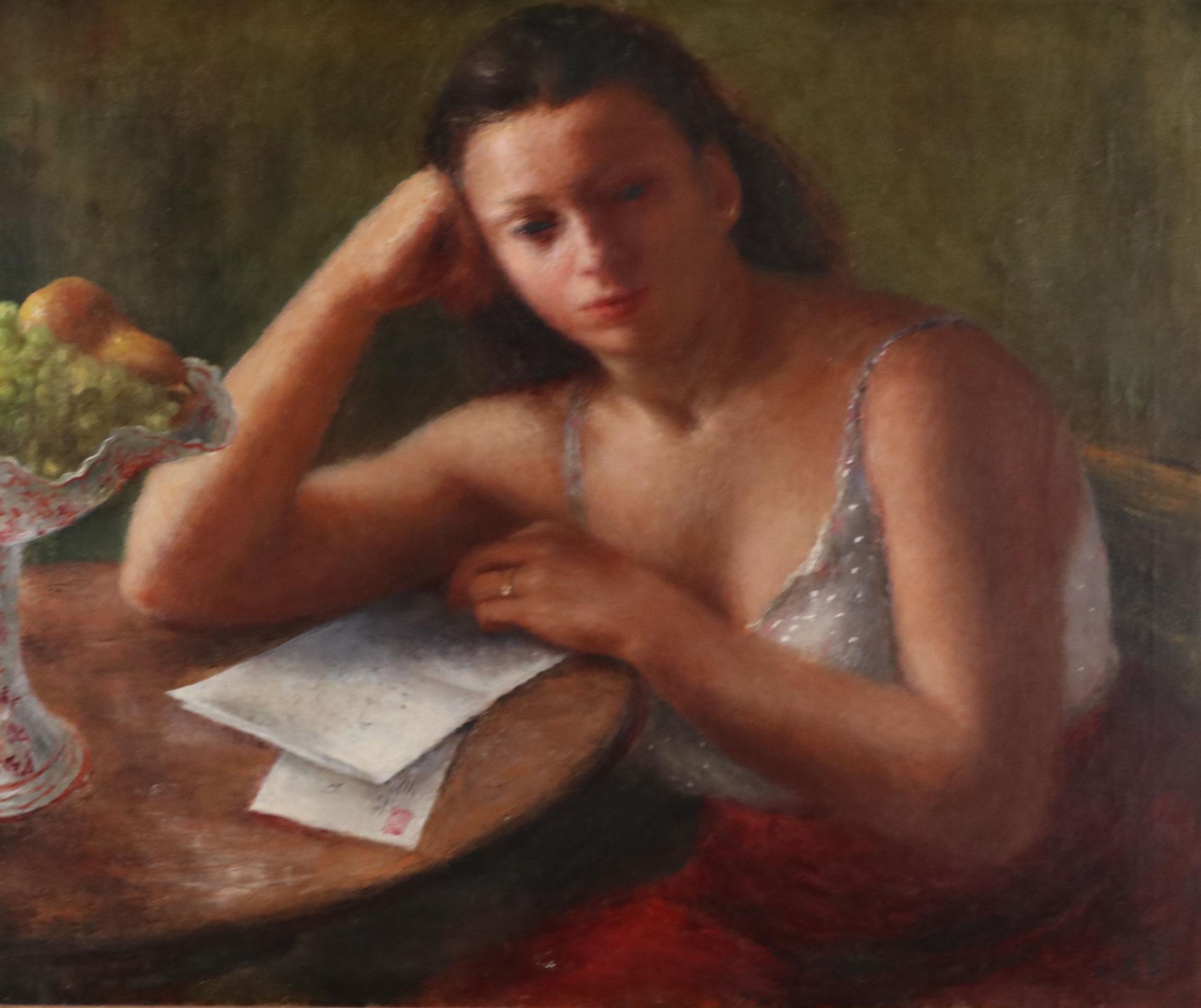 Gladys Rockmore Davis Oil Painting "The Letter," 1945