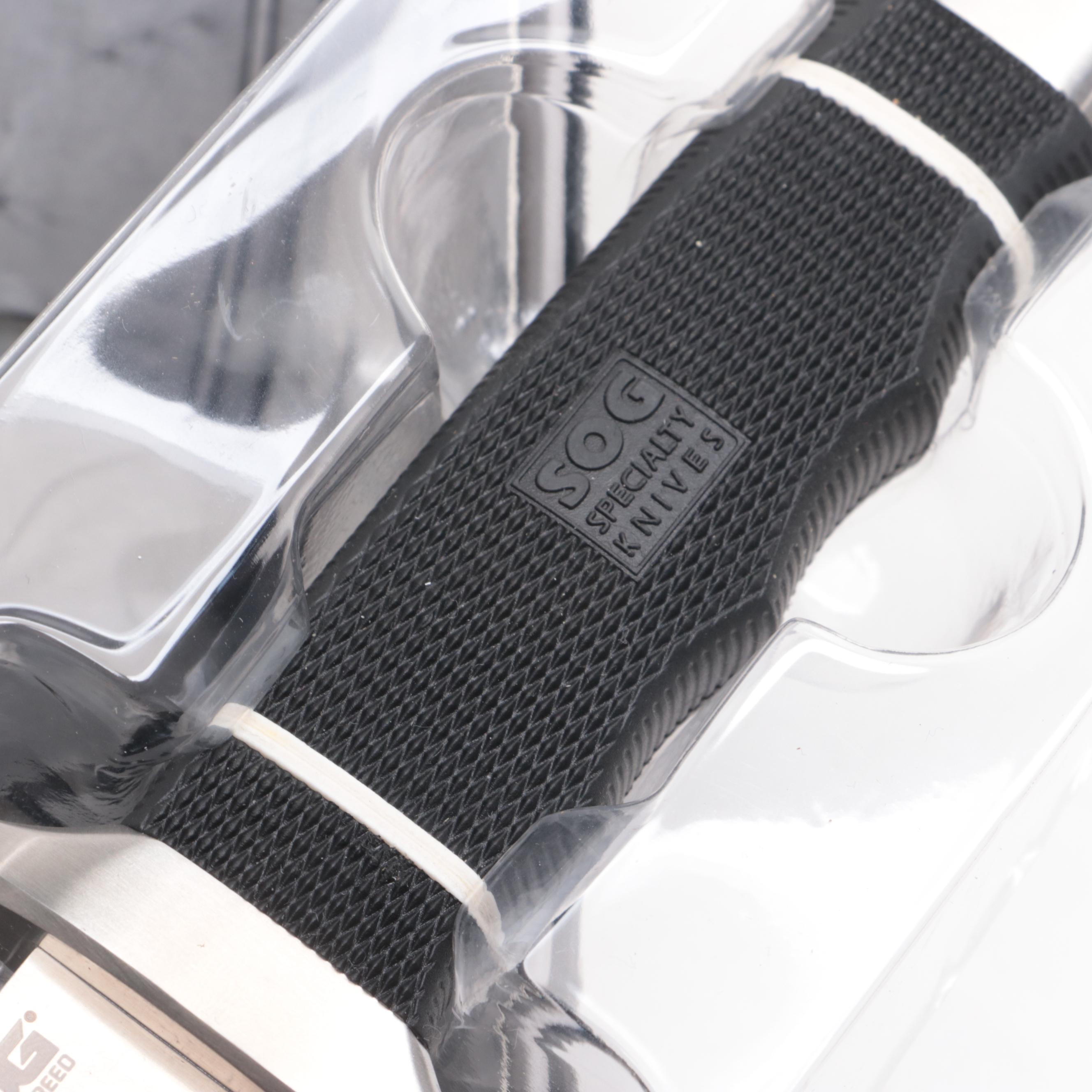 SOG Specialty Knives Stainless and Matte Black Fixed Blade Knives and Sheaths