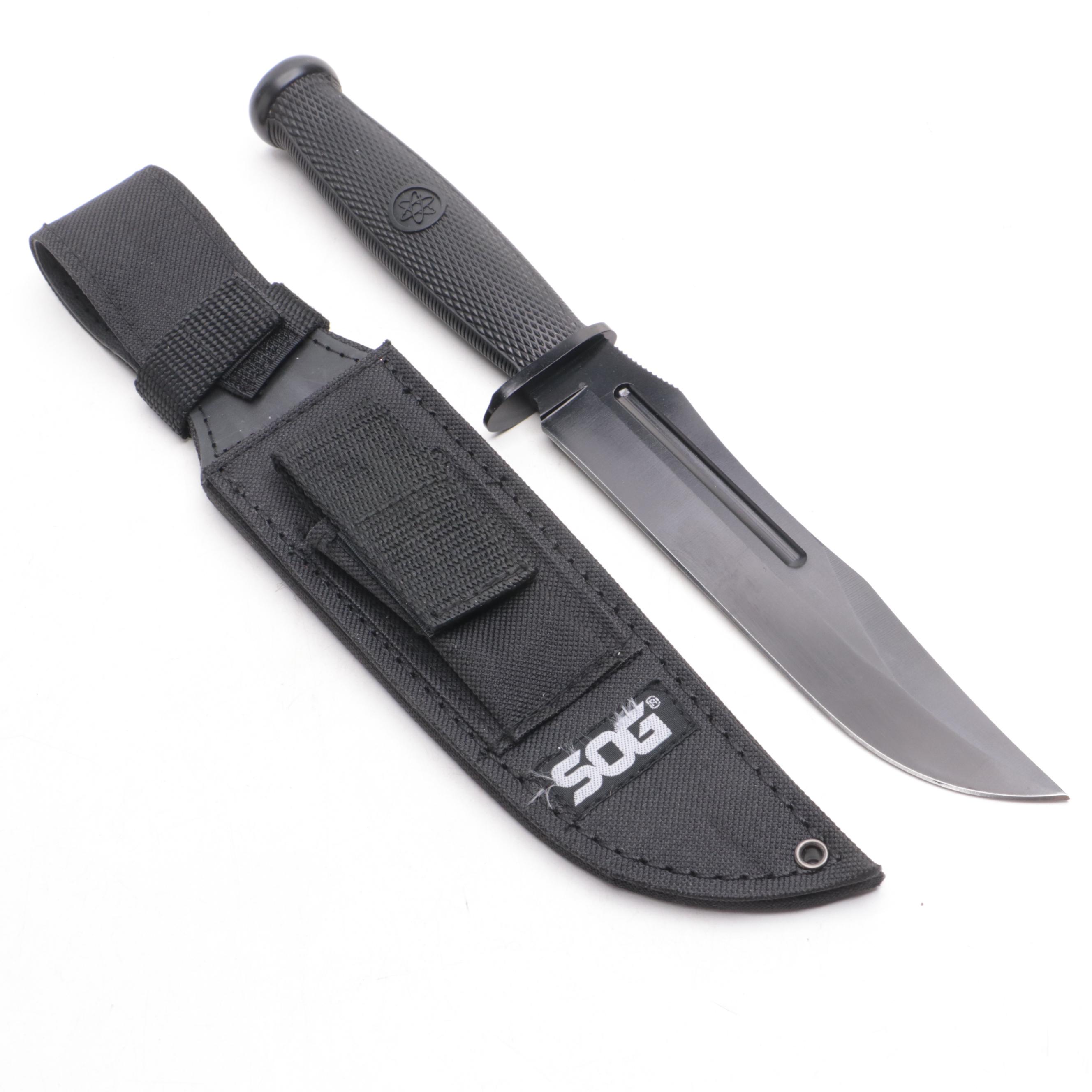 SOG Specialty Knives Stainless and Matte Black Fixed Blade Knives and Sheaths