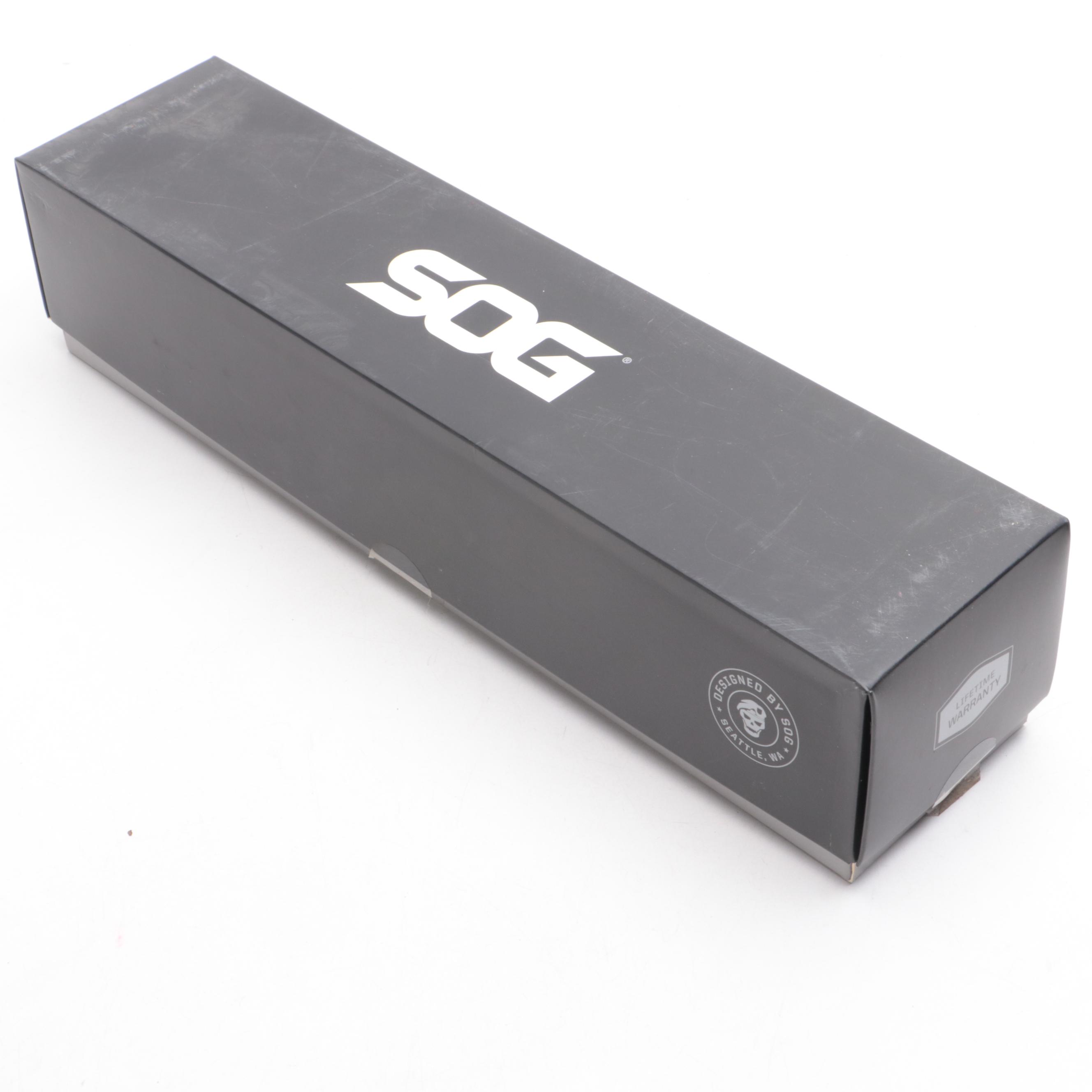 SOG Specialty Knives Stainless and Matte Black Fixed Blade Knives and Sheaths