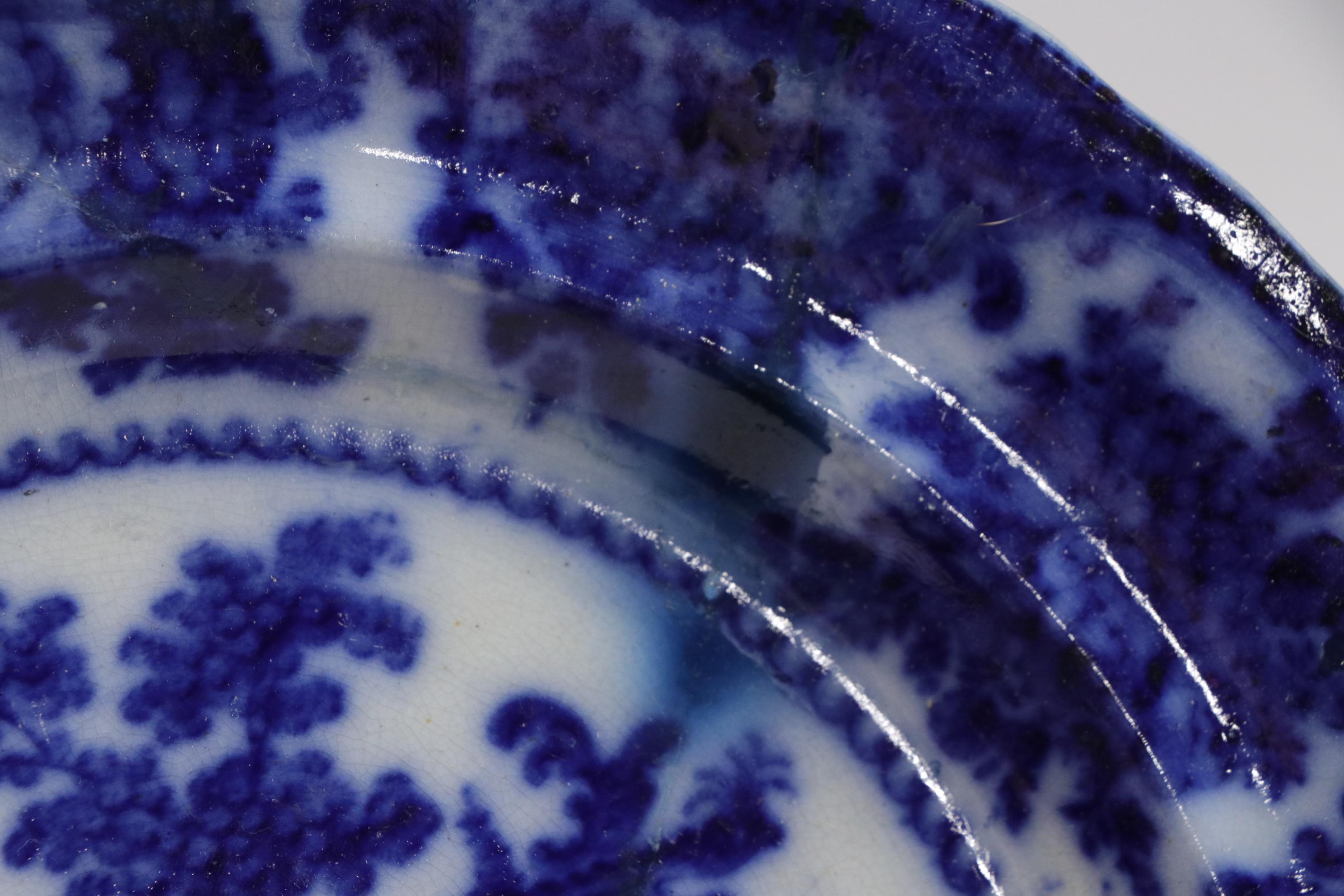 Duck on Basket Tureen with Blue and White Ceramics