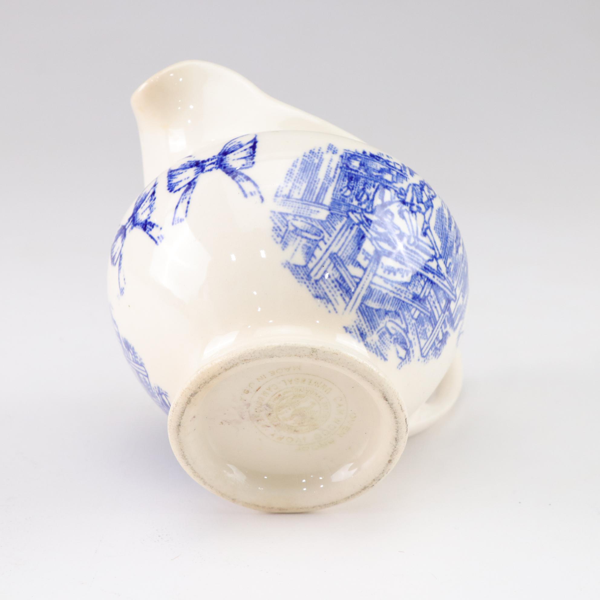 Duck on Basket Tureen with Blue and White Ceramics