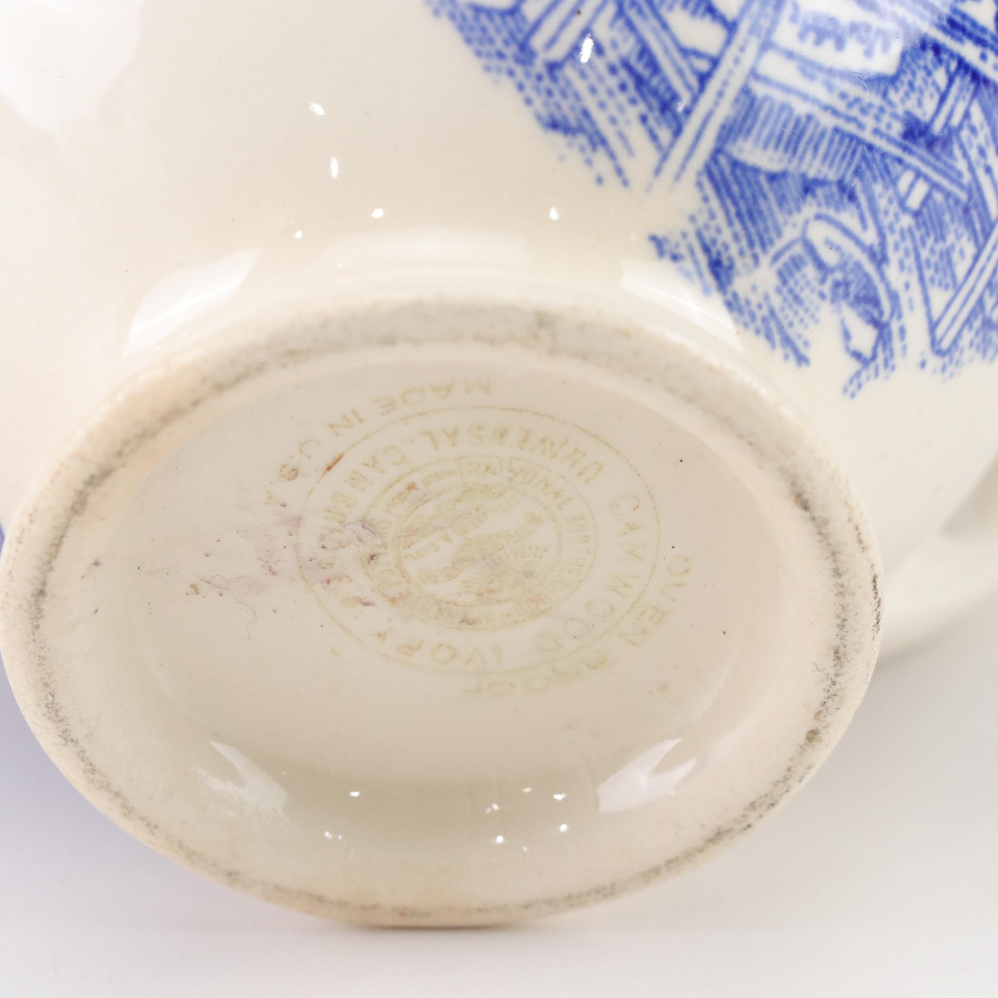 Duck on Basket Tureen with Blue and White Ceramics