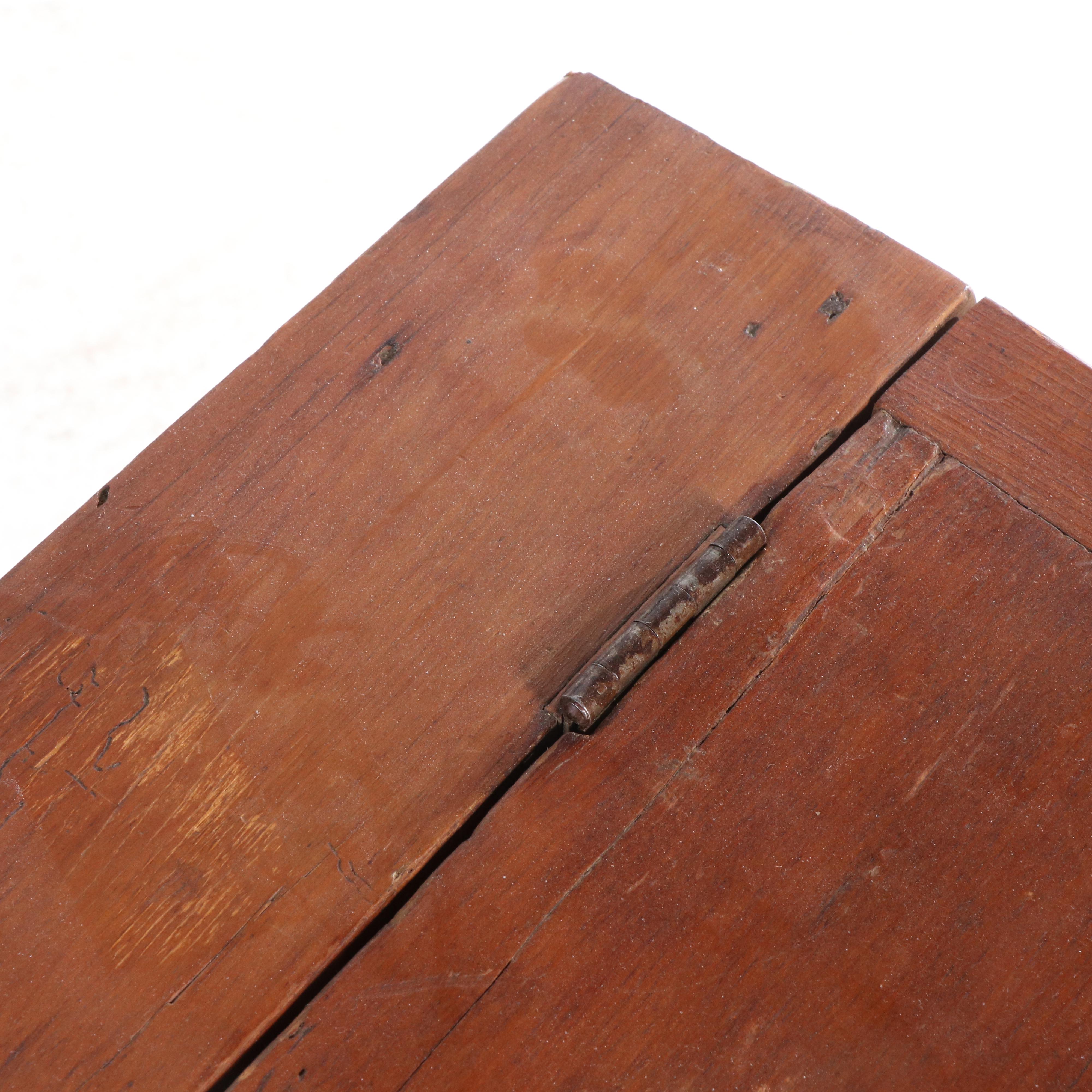 Primitive Style Pine Lift-Top School Desk with Children's Side Chairs