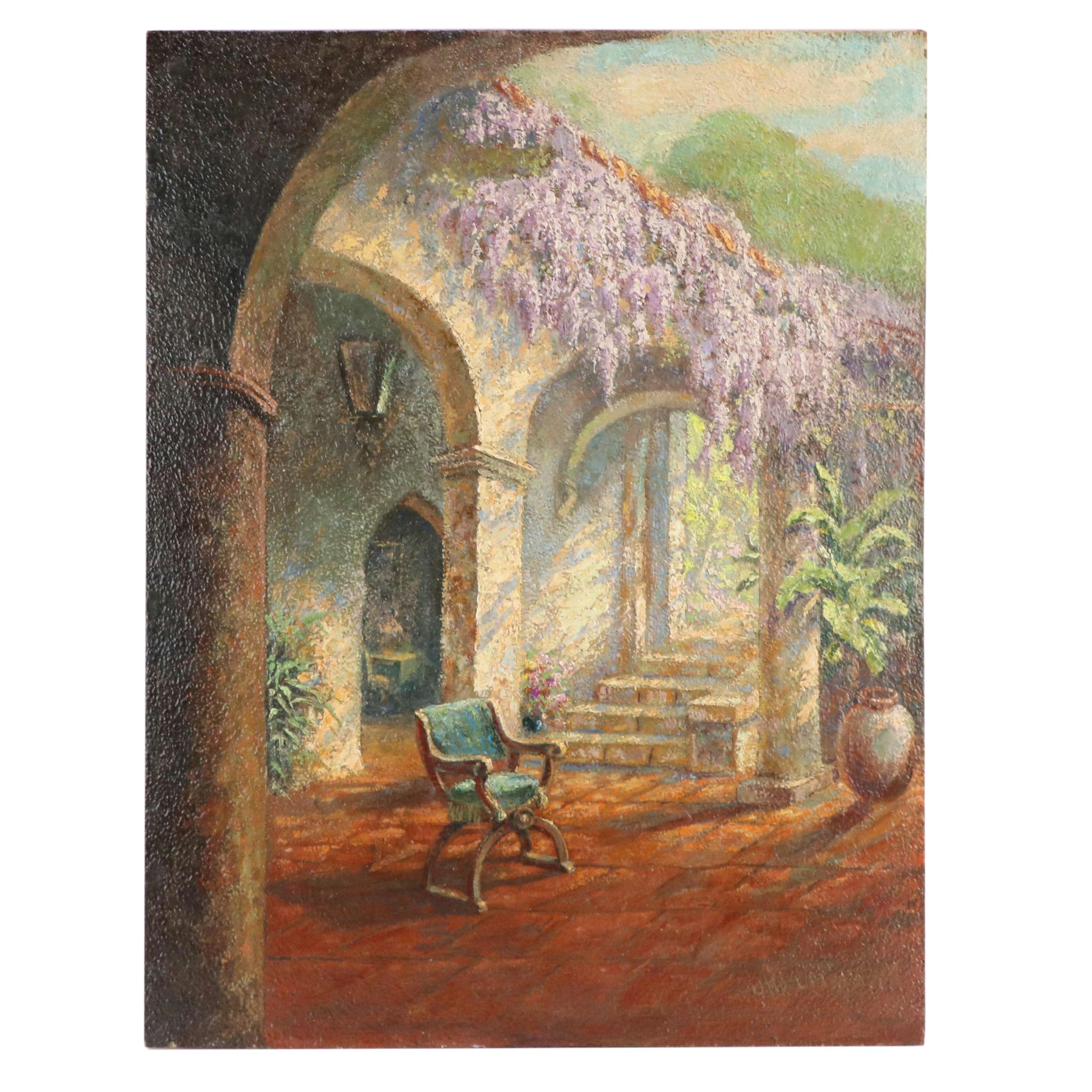 Landscape Oil Painting of Garden Scene
