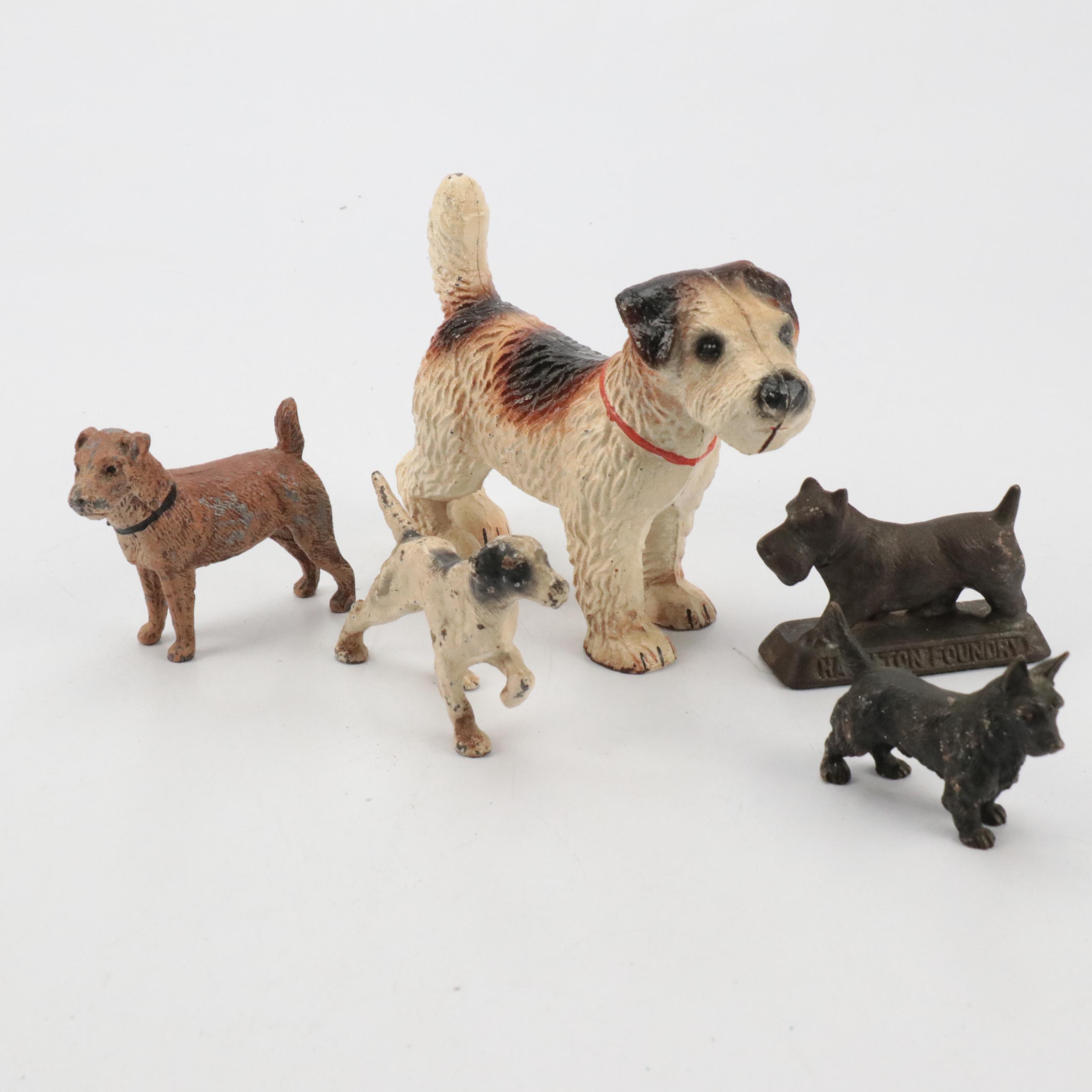 Hamilton Foundry Scottie Dog Paperweight With Fox Terriers Figures and More