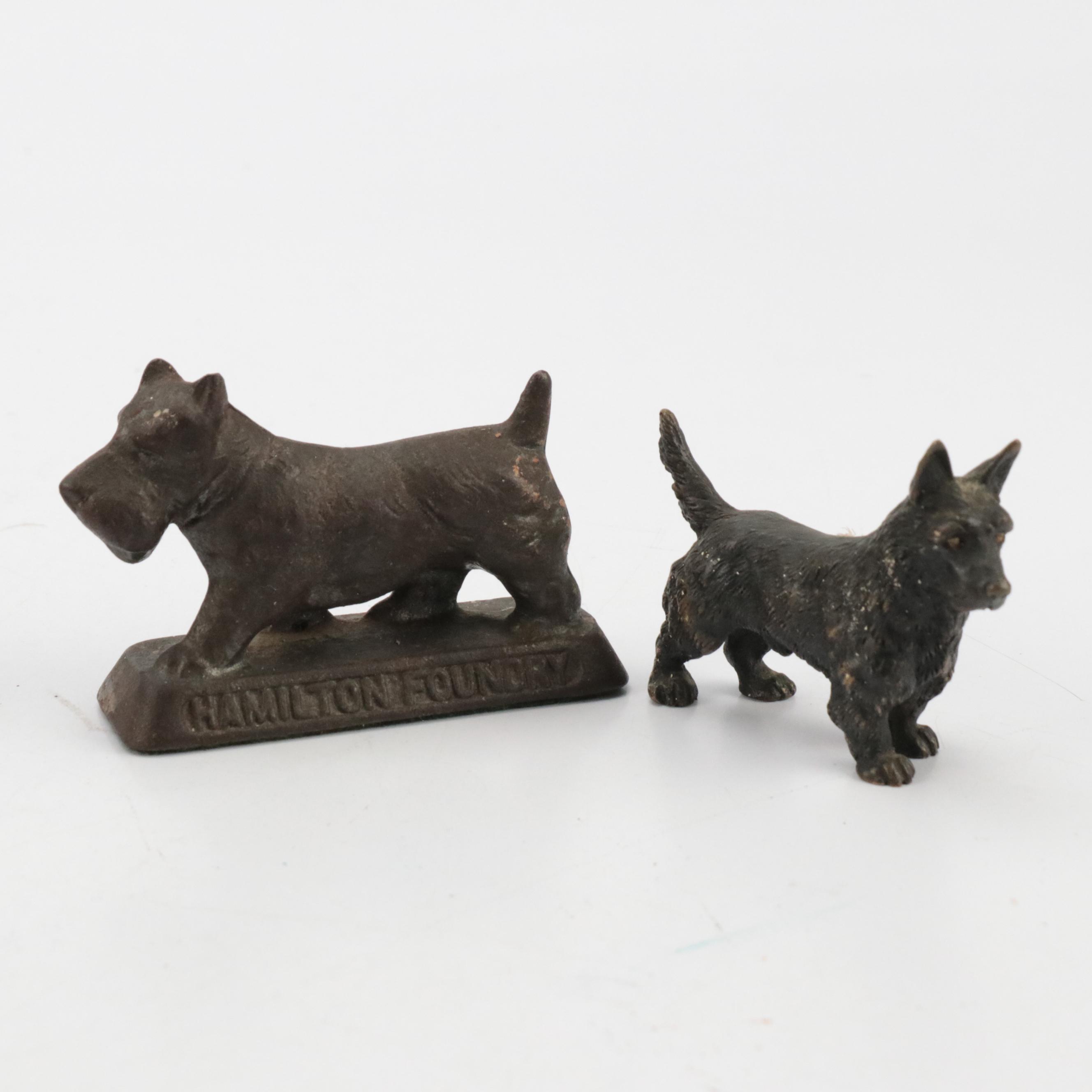 Hamilton Foundry Scottie Dog Paperweight With Fox Terriers Figures and More