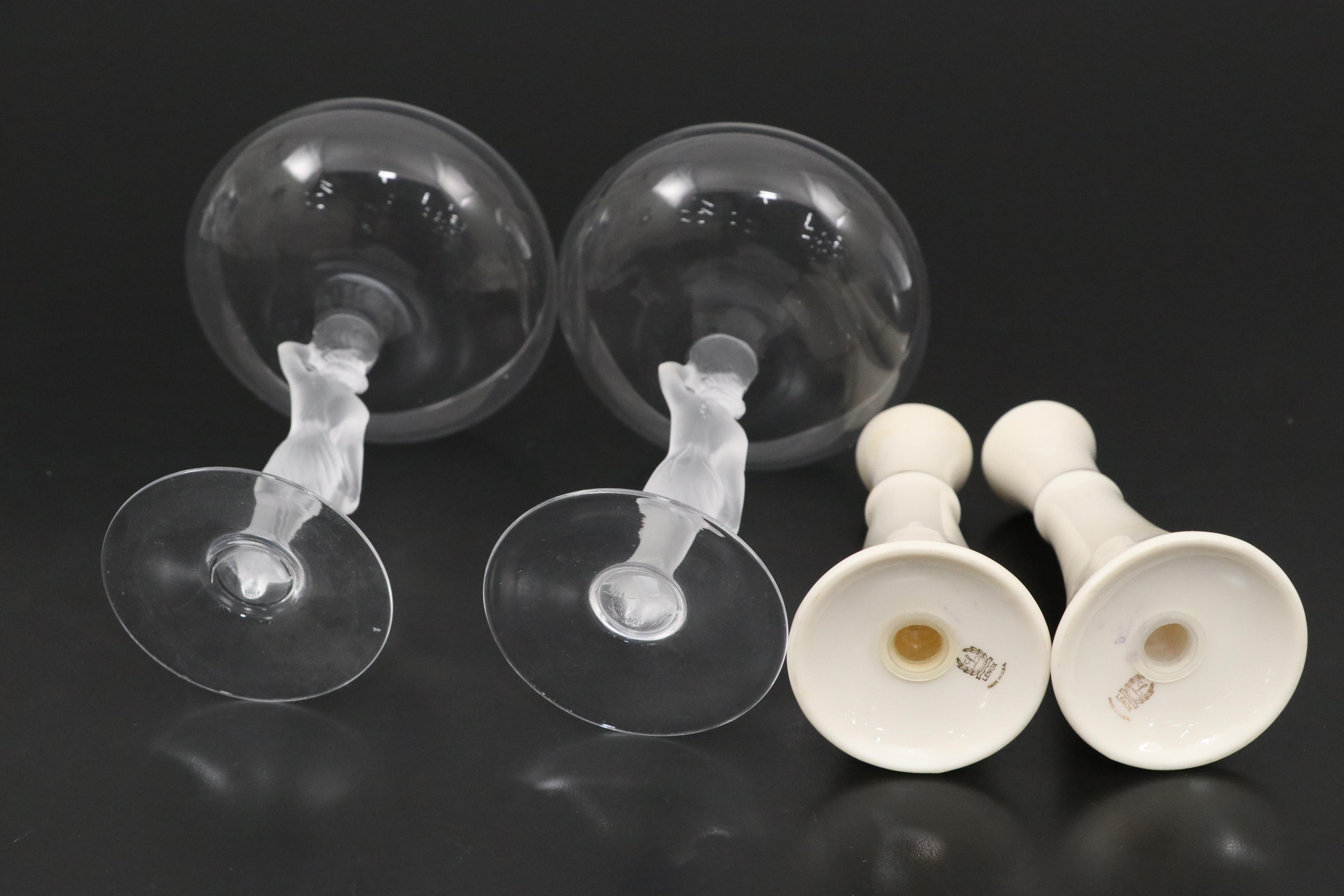 Cambridge "Rose Point Clear" Relish, Lenox "Miramar Collection" Shakers and More