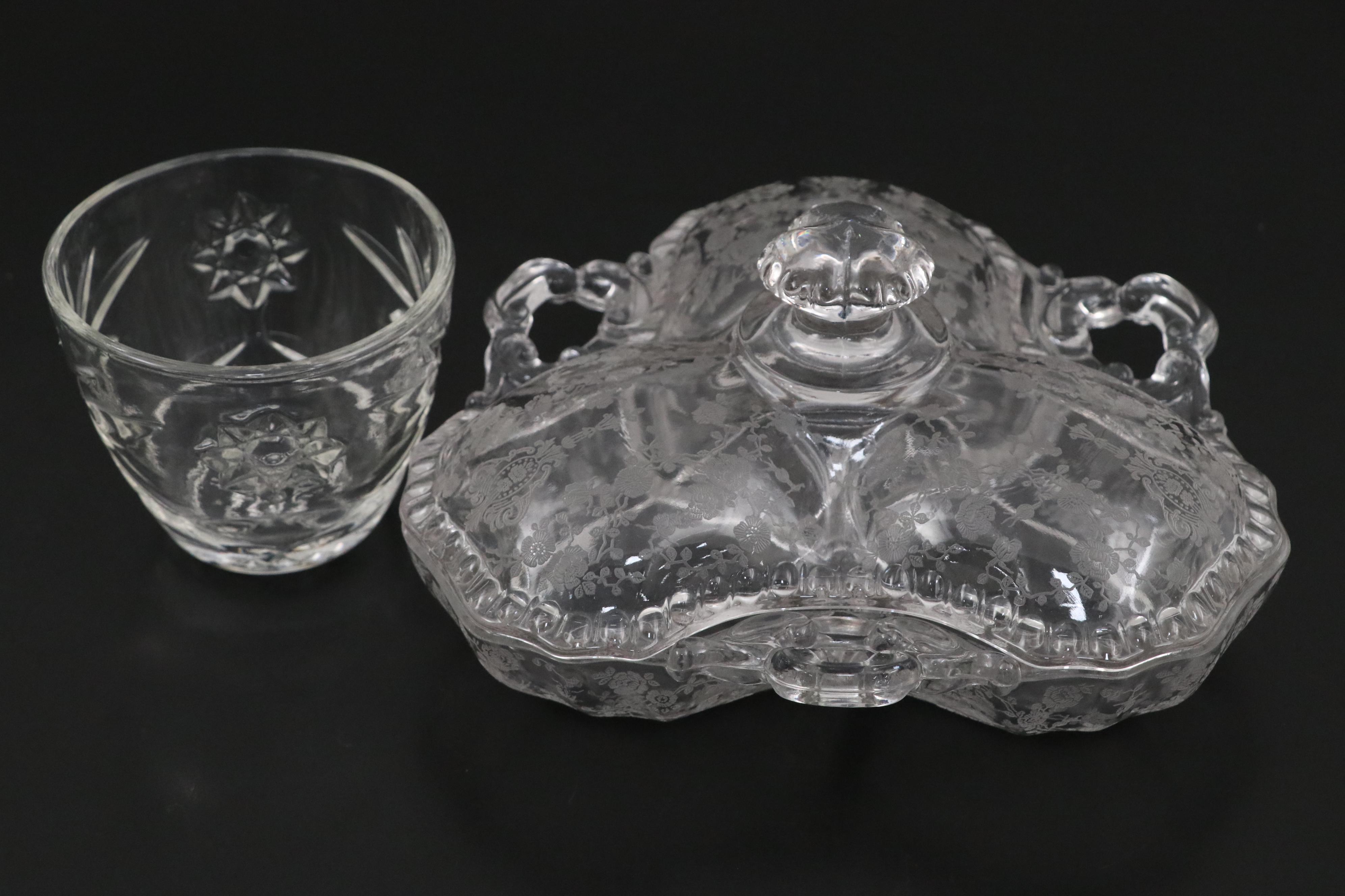 Cambridge "Rose Point Clear" Relish, Lenox "Miramar Collection" Shakers and More