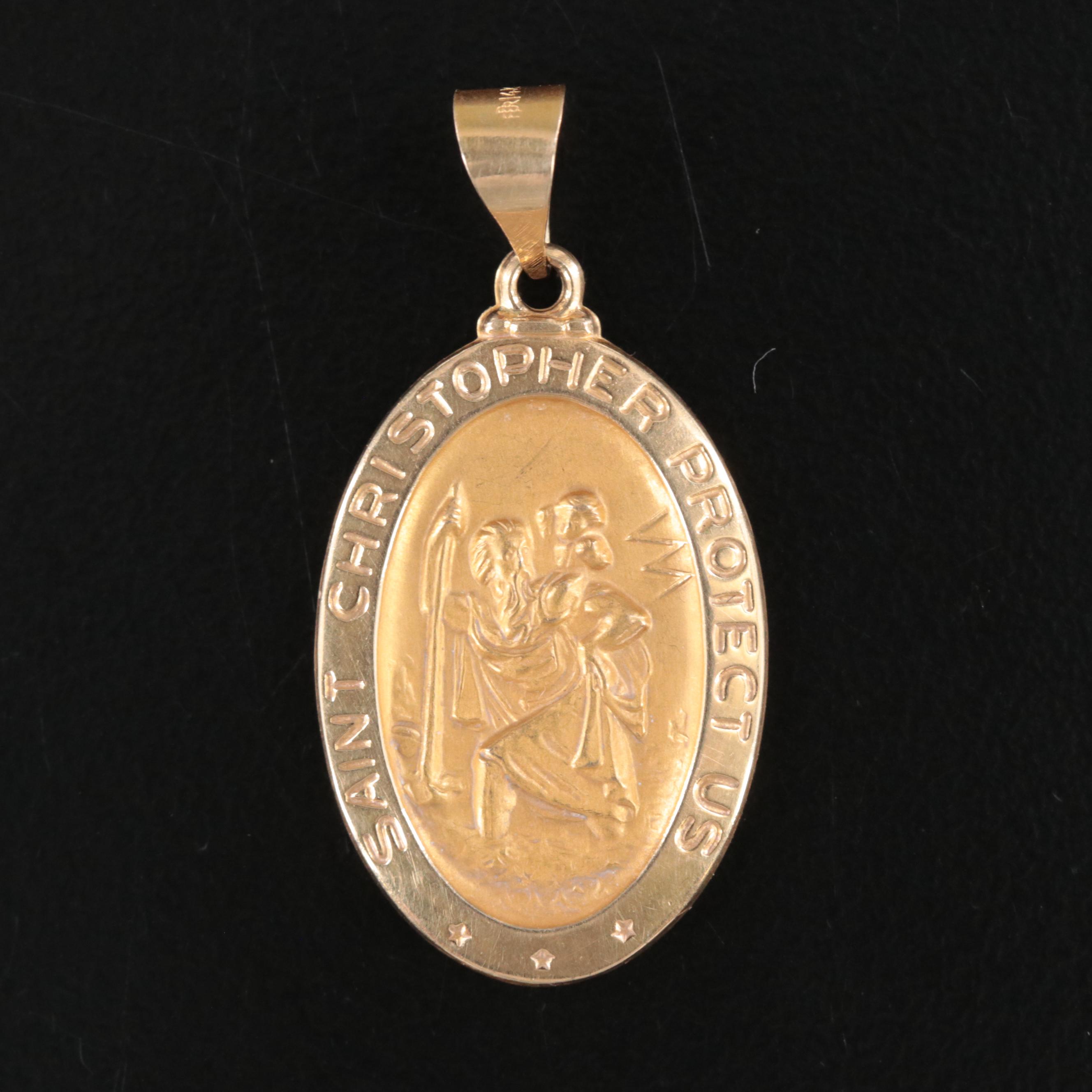 14K Saint Christopher Pendant