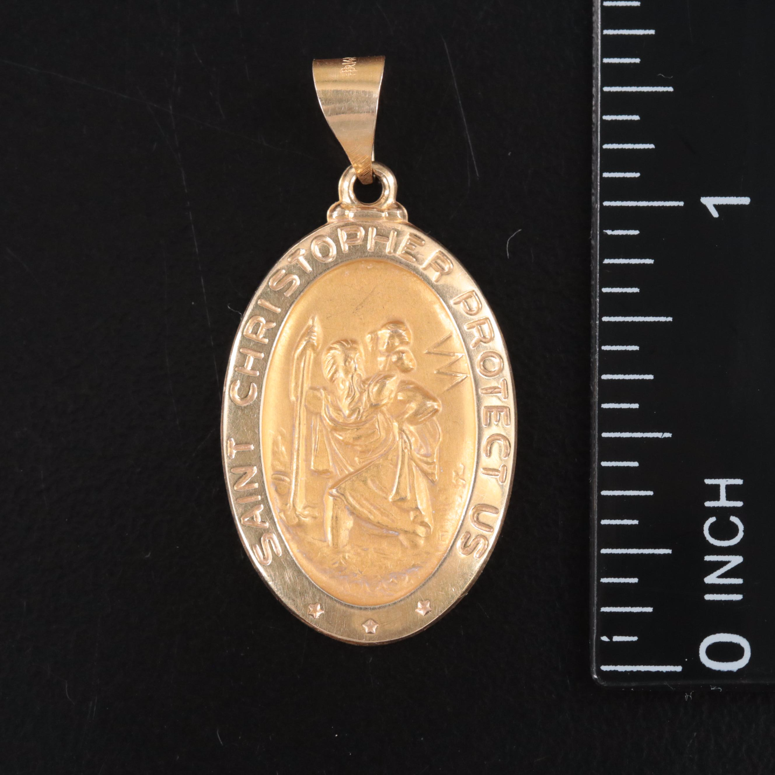 14K Saint Christopher Pendant
