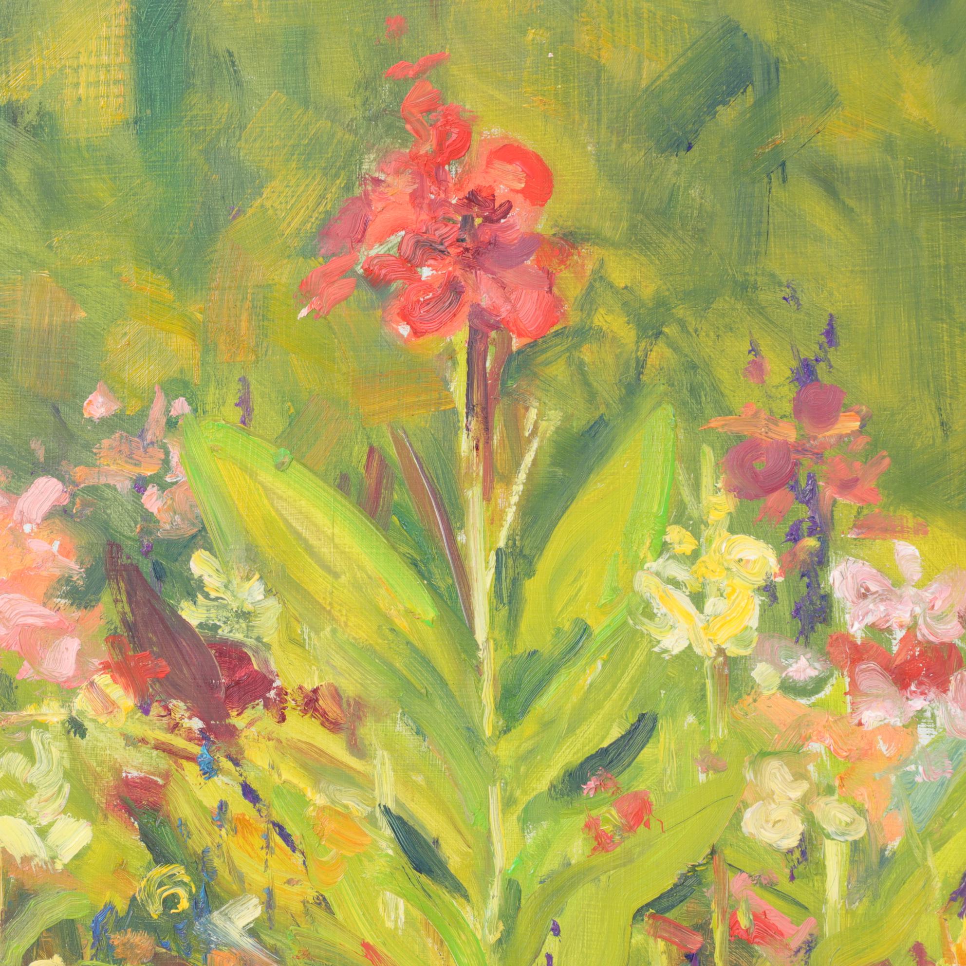 Bob Ragland Plein Air Landscape Oil Painting of Wildflowers, 1989