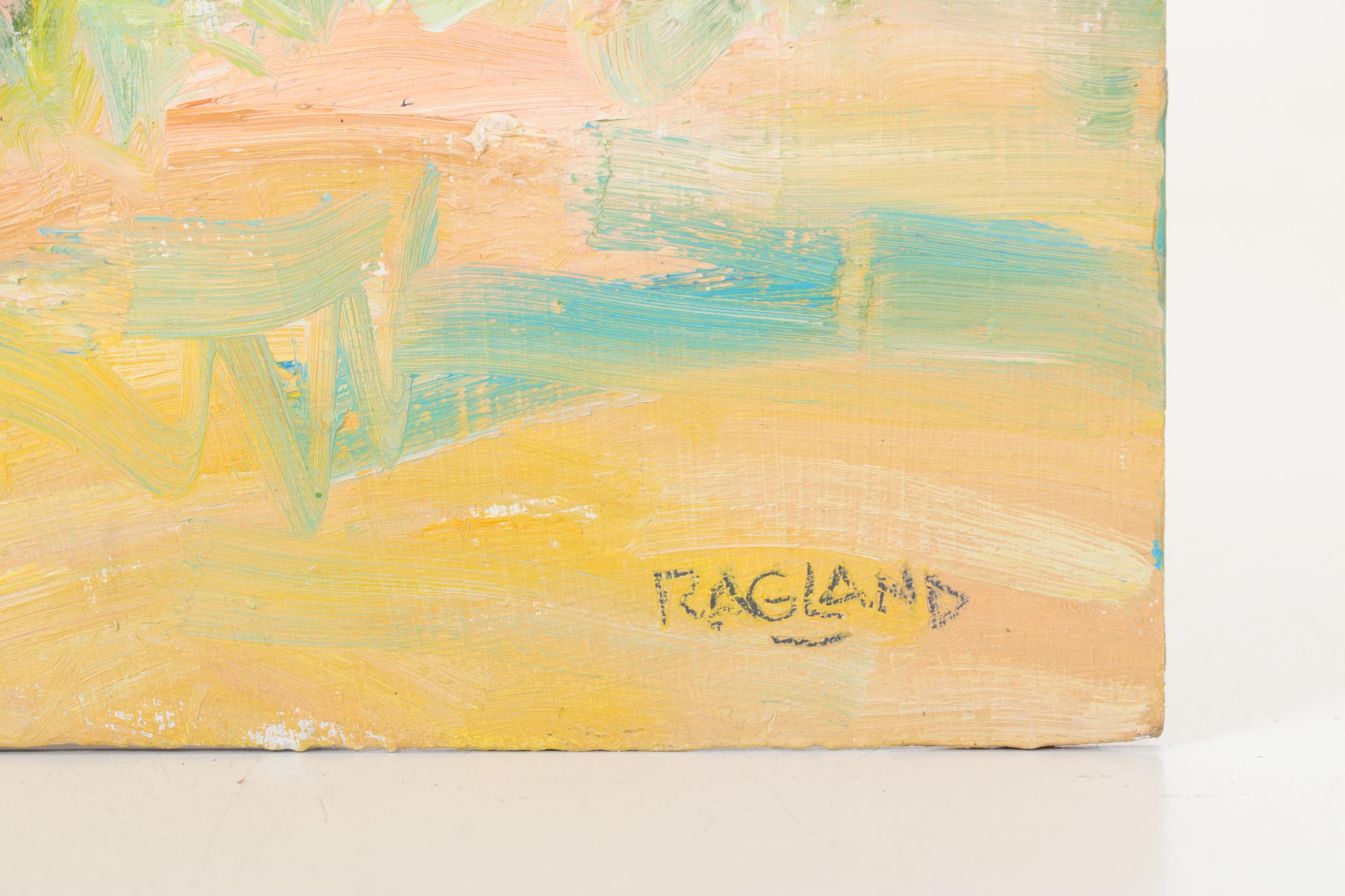 Bob Ragland Plein Air Landscape Oil Painting of Wildflowers, 1989