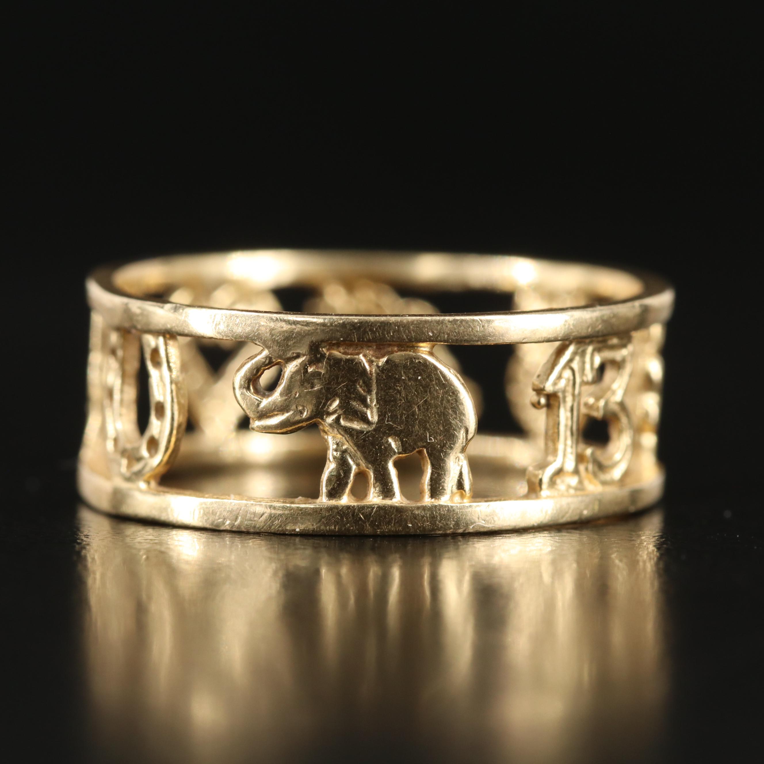 14K Symbols of Luck Ring
