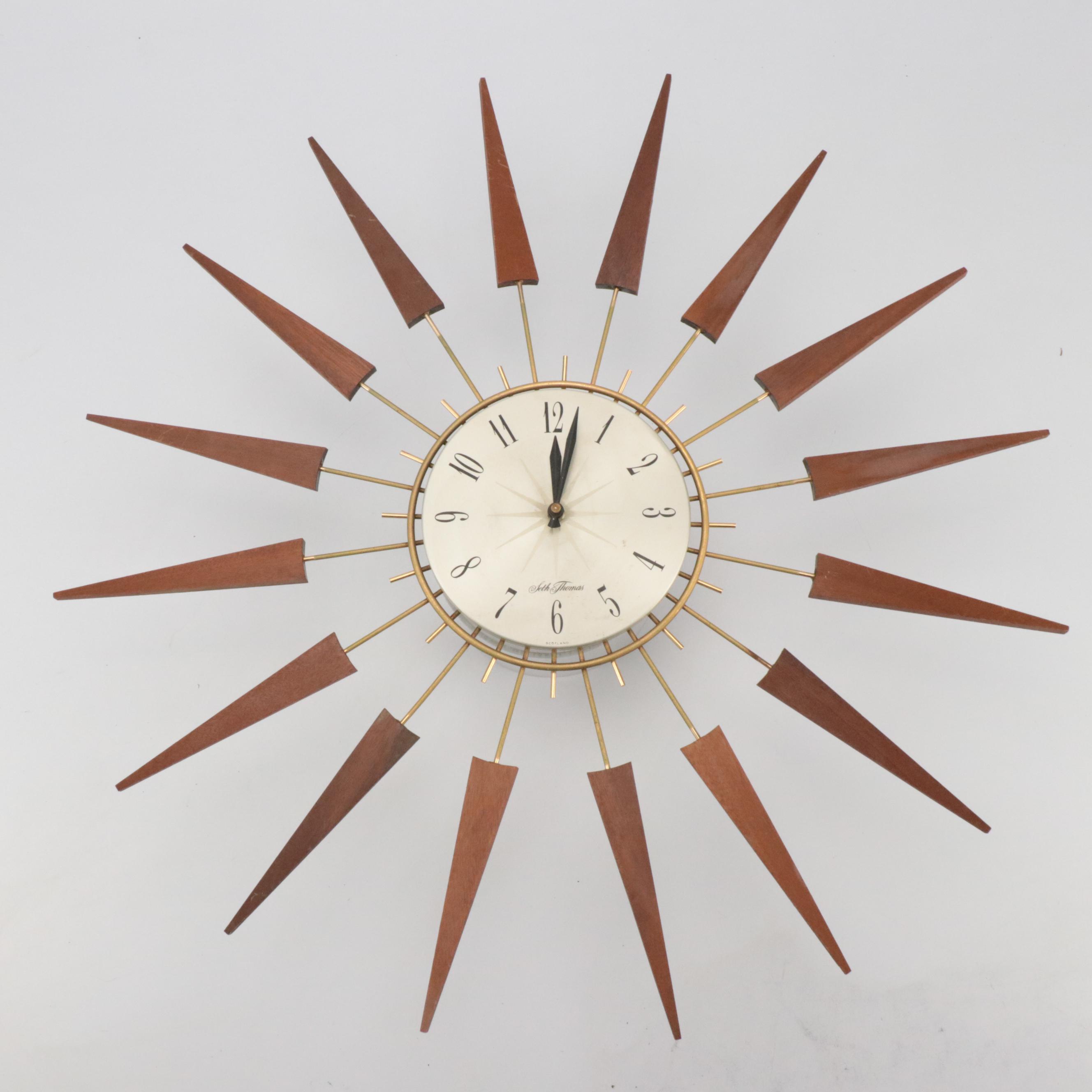 Seth Thomas Mid Century Modern Wall Clock