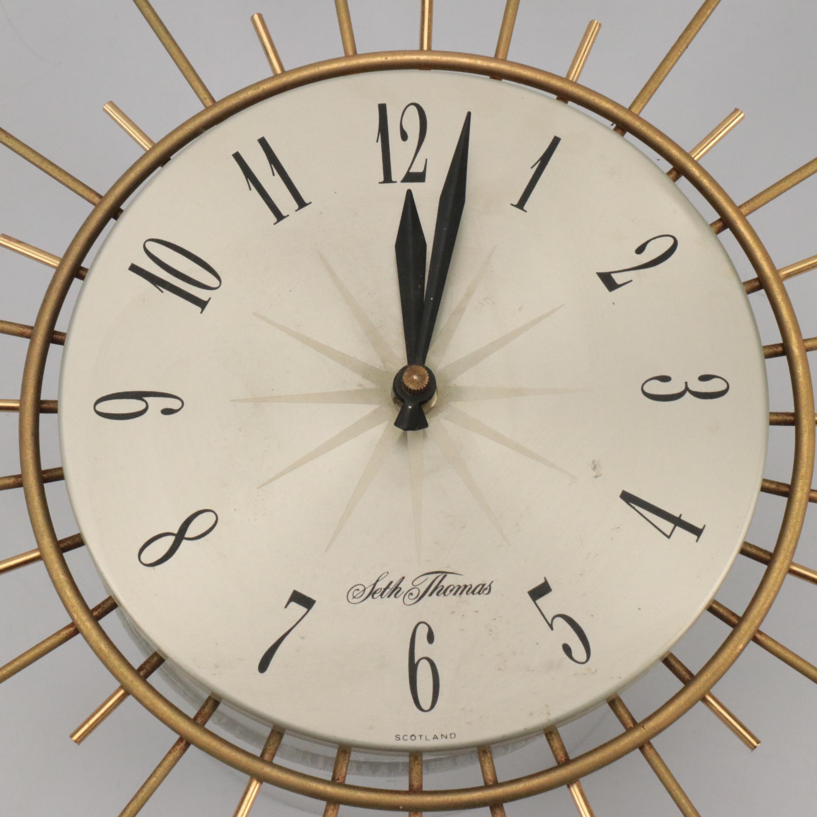 Seth Thomas Mid Century Modern Wall Clock