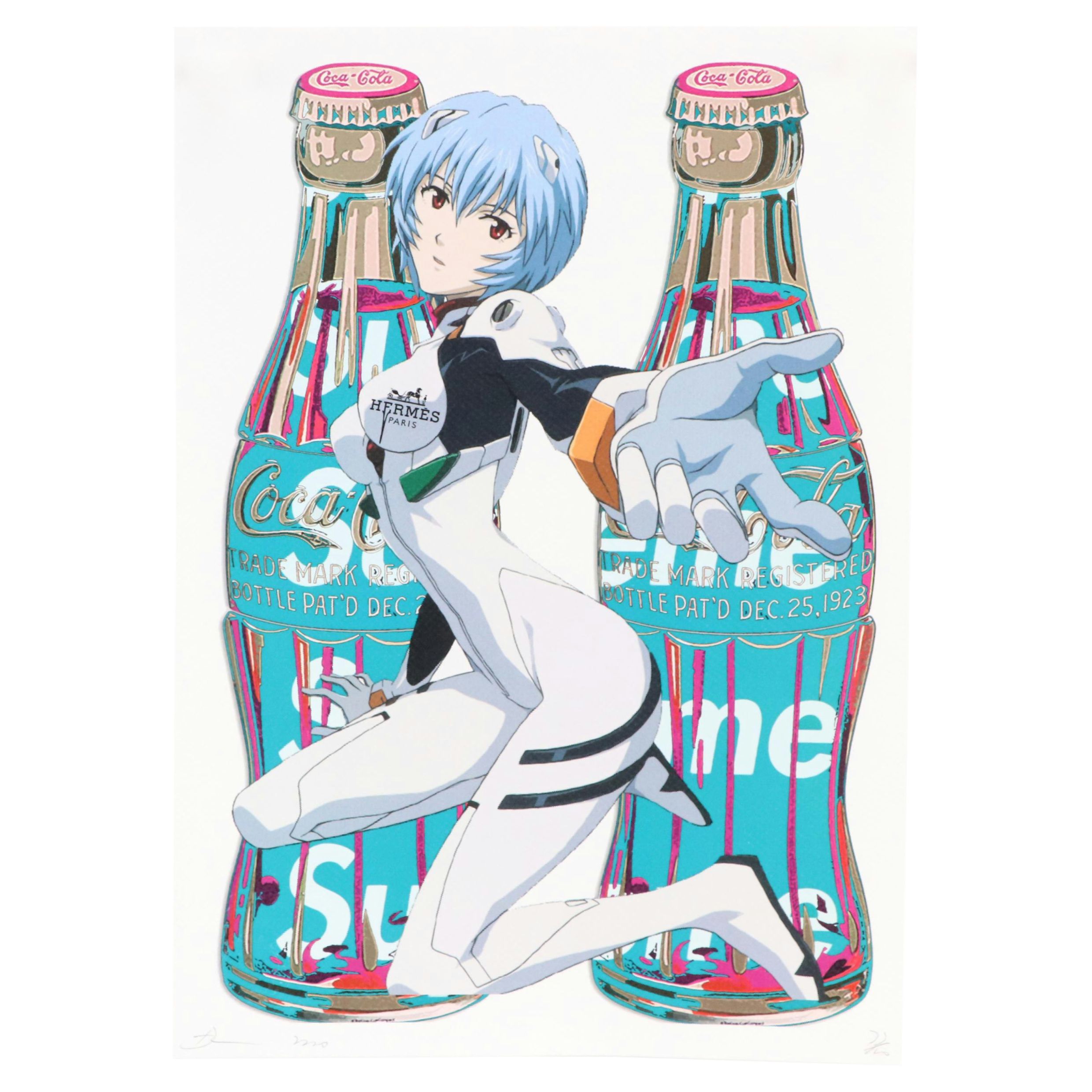 Death NYC Pop Art Graphic Print of Rei Ayanami x Coke, 2020