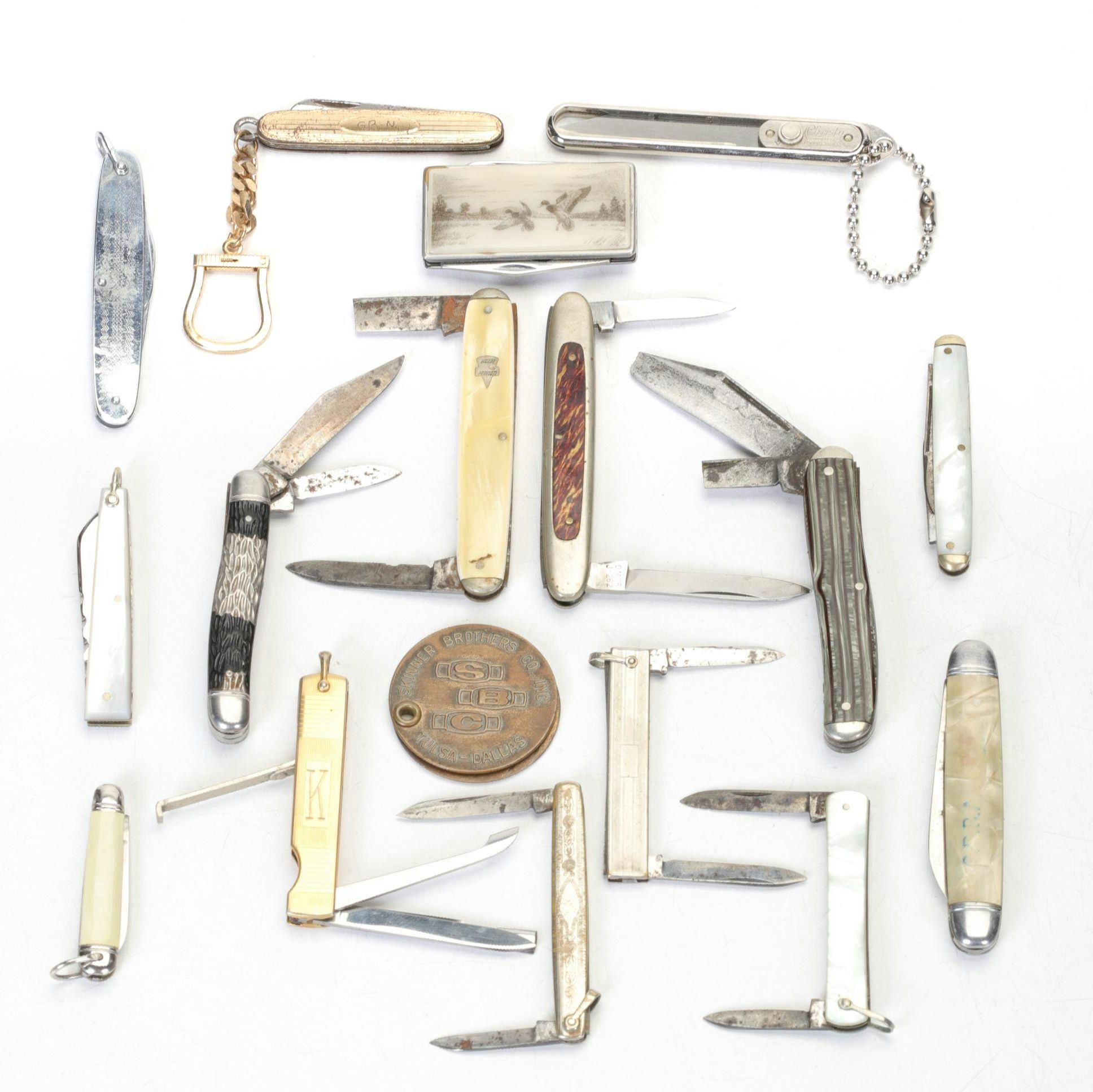 Fifteen Small Folding Pocket Knives