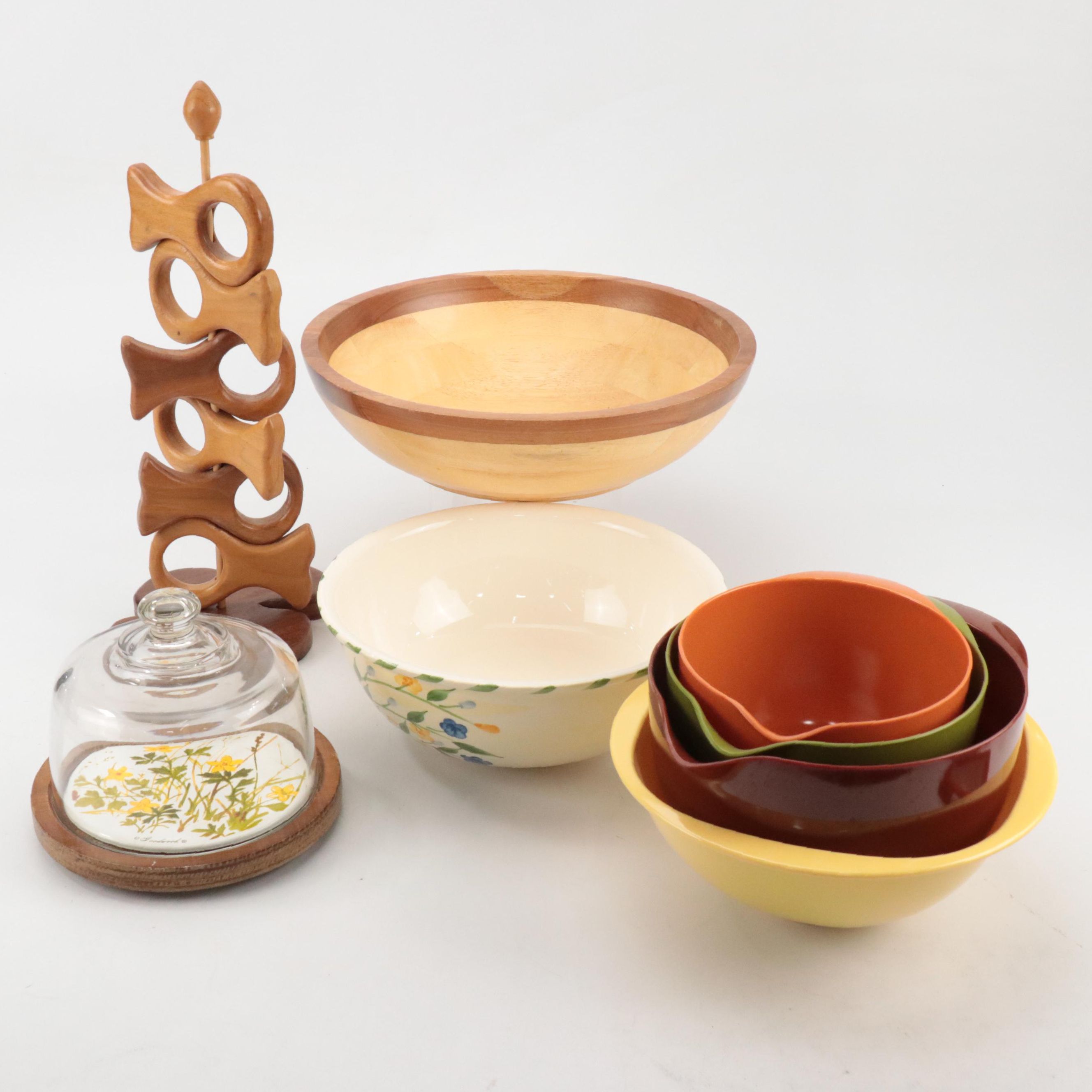 Williams-Sonoma Serving and Trudeau Nesting Mixing Bowls with Other Tableware