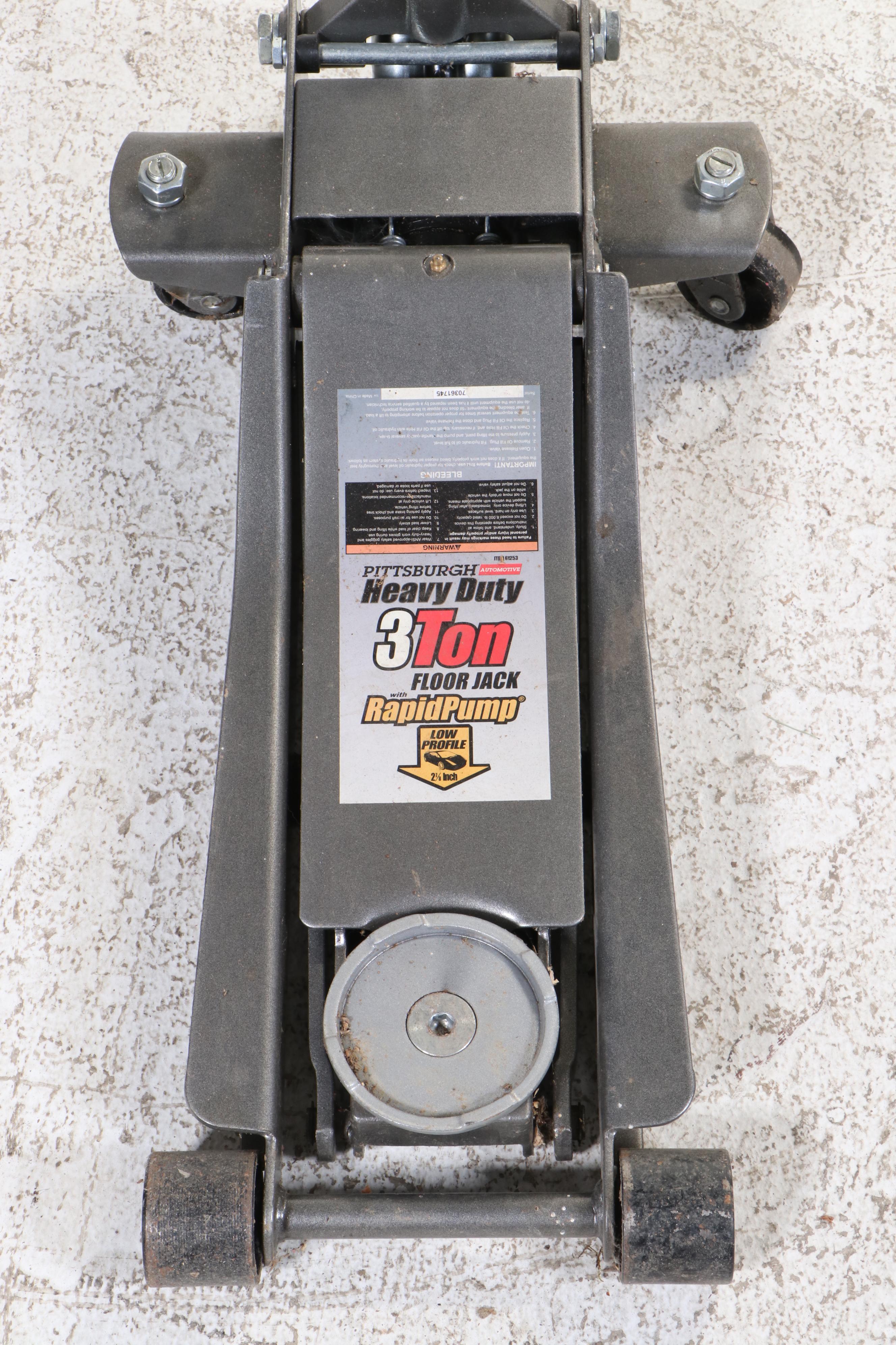 Pittsburgh 3-Ton Heavy Duty Low Profile Pump Floor Jack