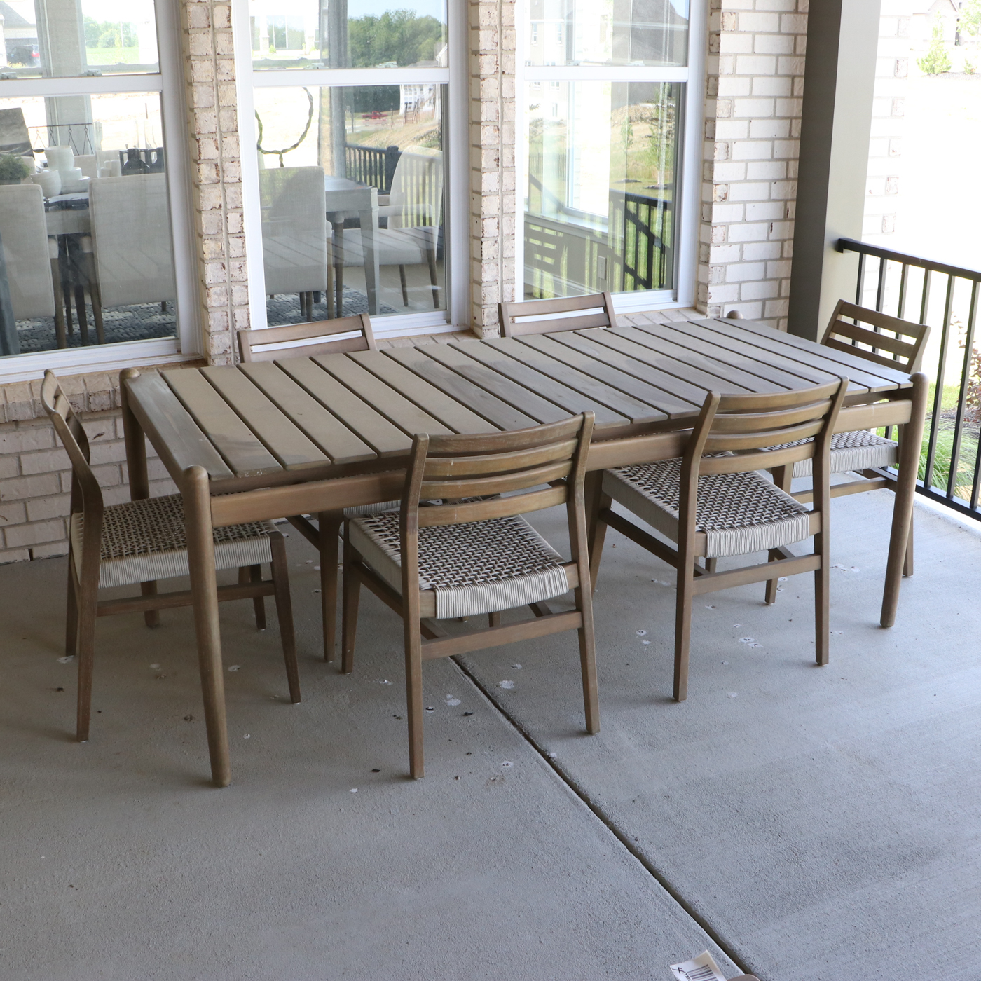 Four Hands "Rosen" Outdoor Dining Table with Six "Audra" Dining Chairs