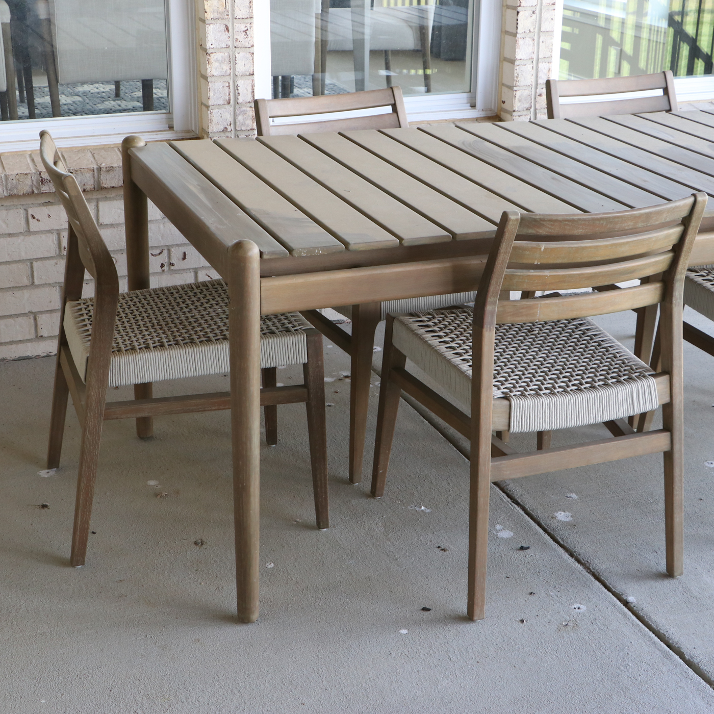 Four Hands "Rosen" Outdoor Dining Table with Six "Audra" Dining Chairs