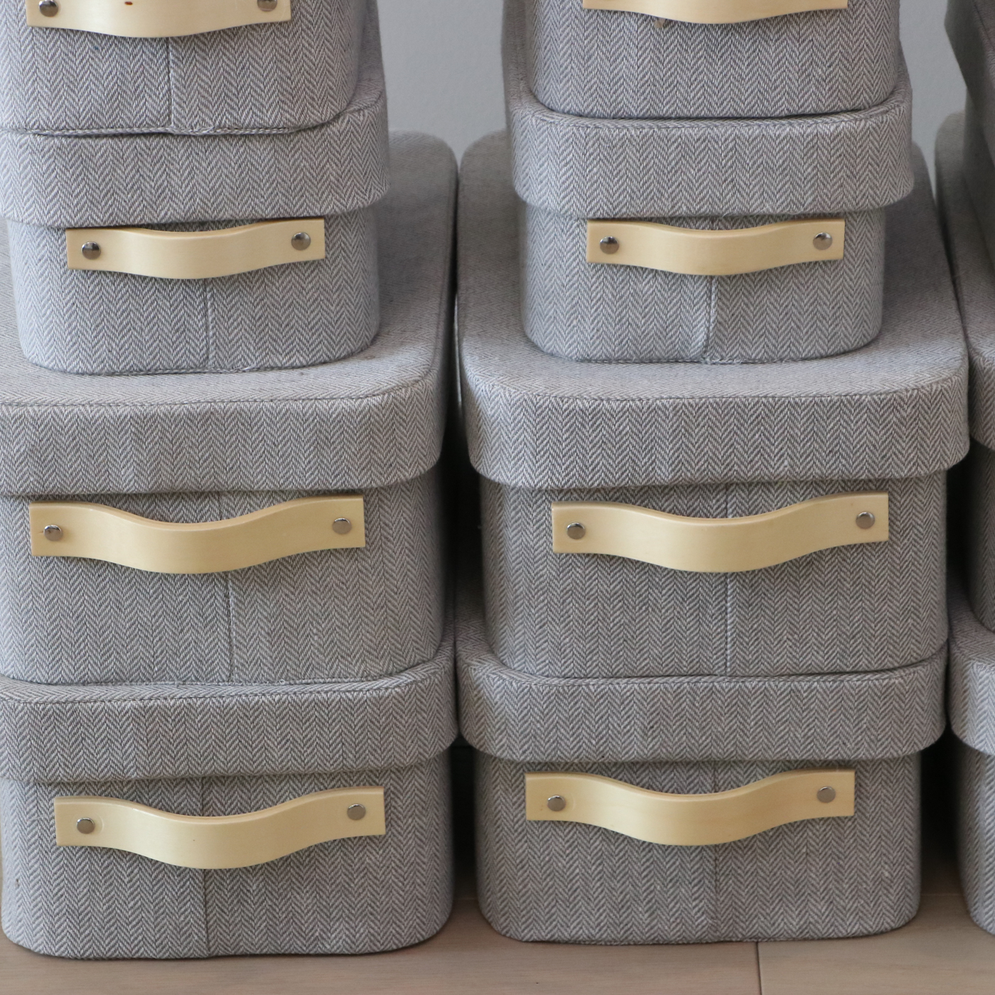 Fifteen Cloth-Covered Storage Boxes