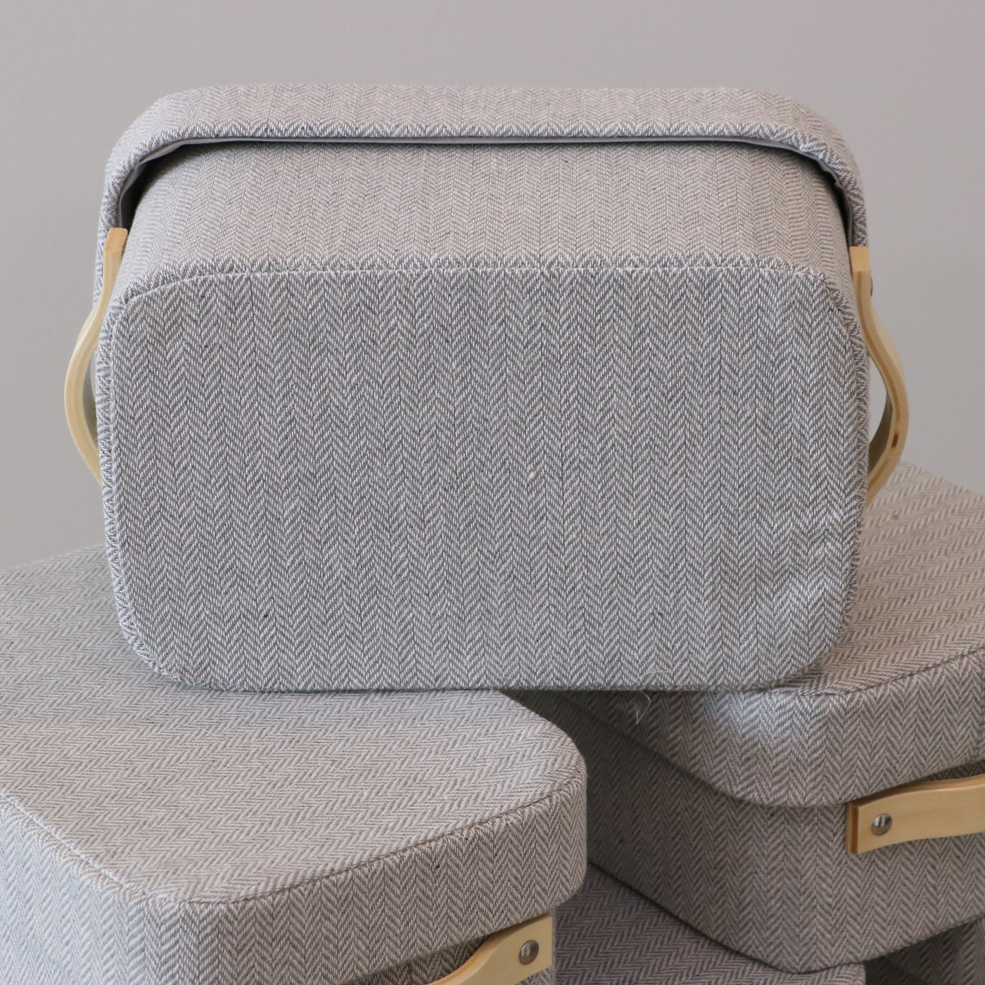 Fifteen Cloth-Covered Storage Boxes